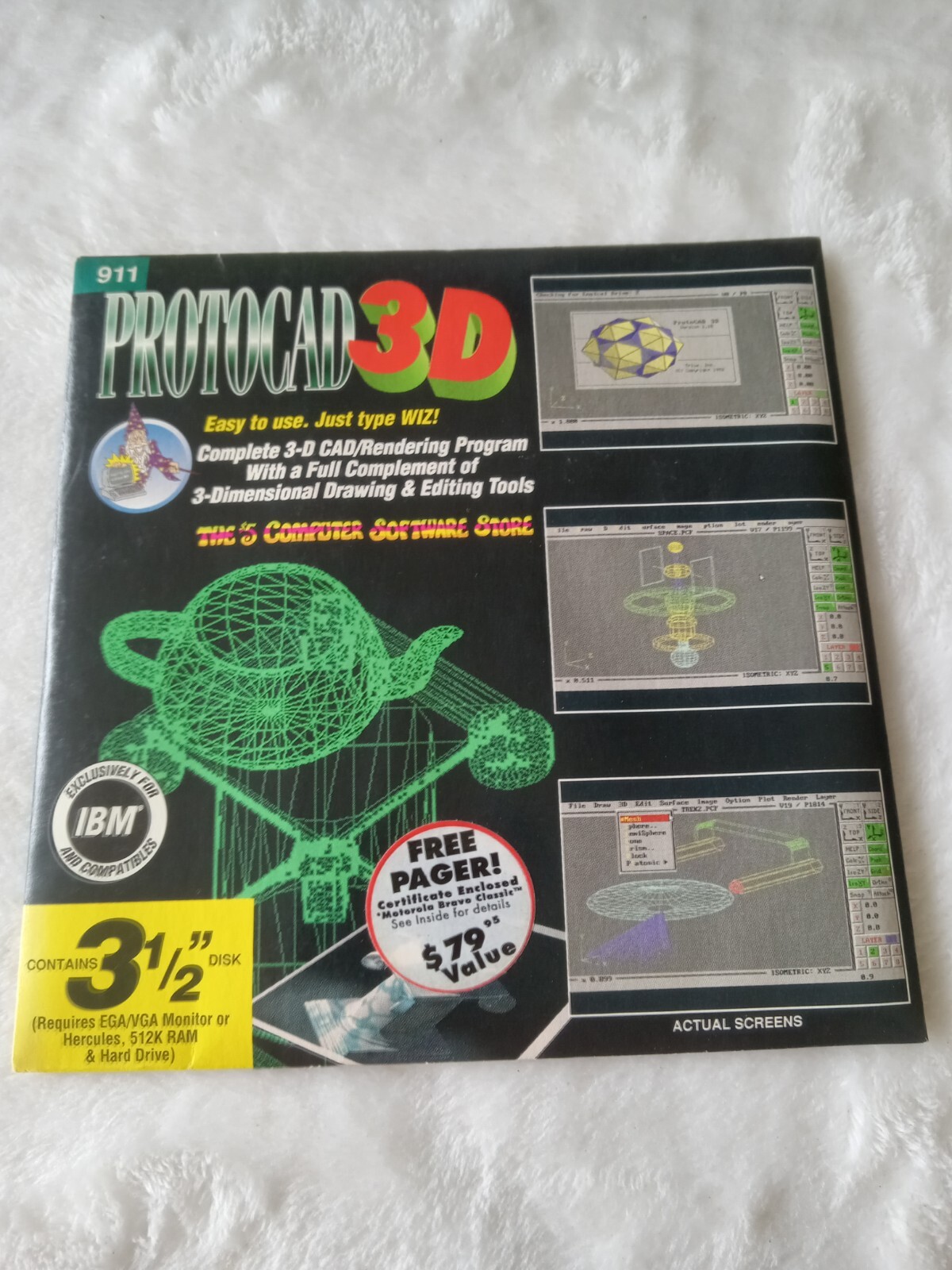 New Vintage 1994 Protocad 3D Floppy Disc, Computer,  Sealed
