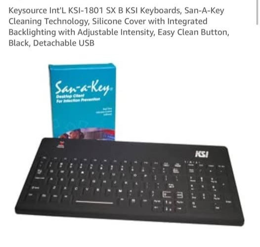 Keysource Int'L KSI-1801 SX B KSI Keyboards, San-A-Key Cleaning Technology, S...