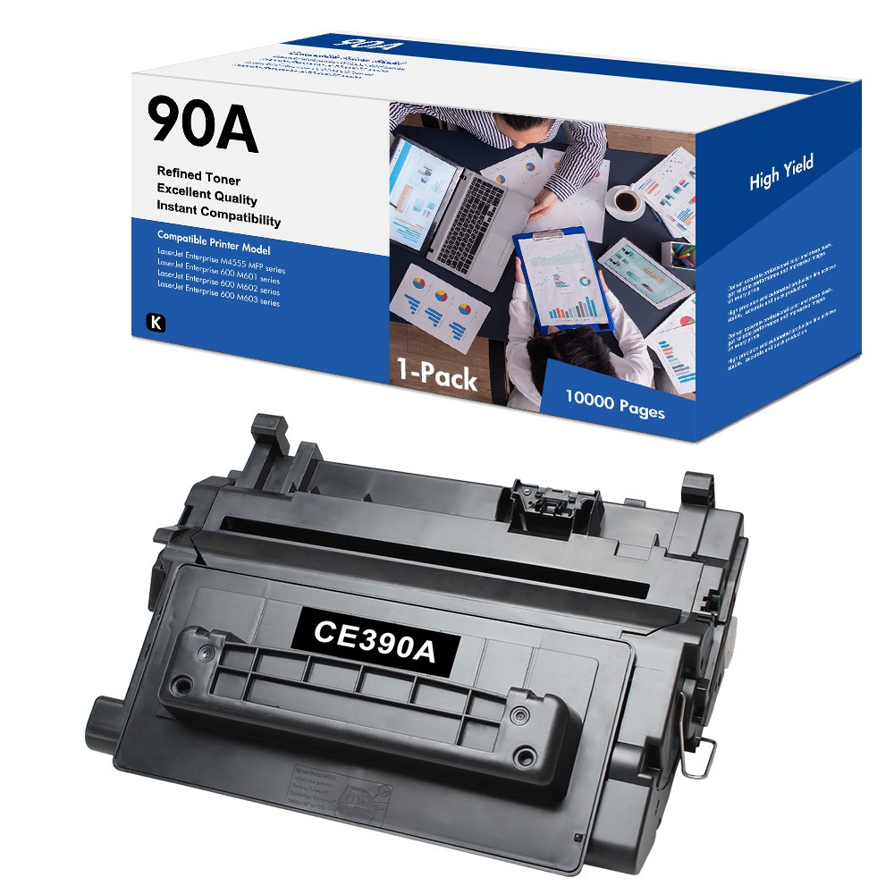1PK CE390A Black Toner for HP 90A LaserJet M4555fskm M603xh M4555f M602dn