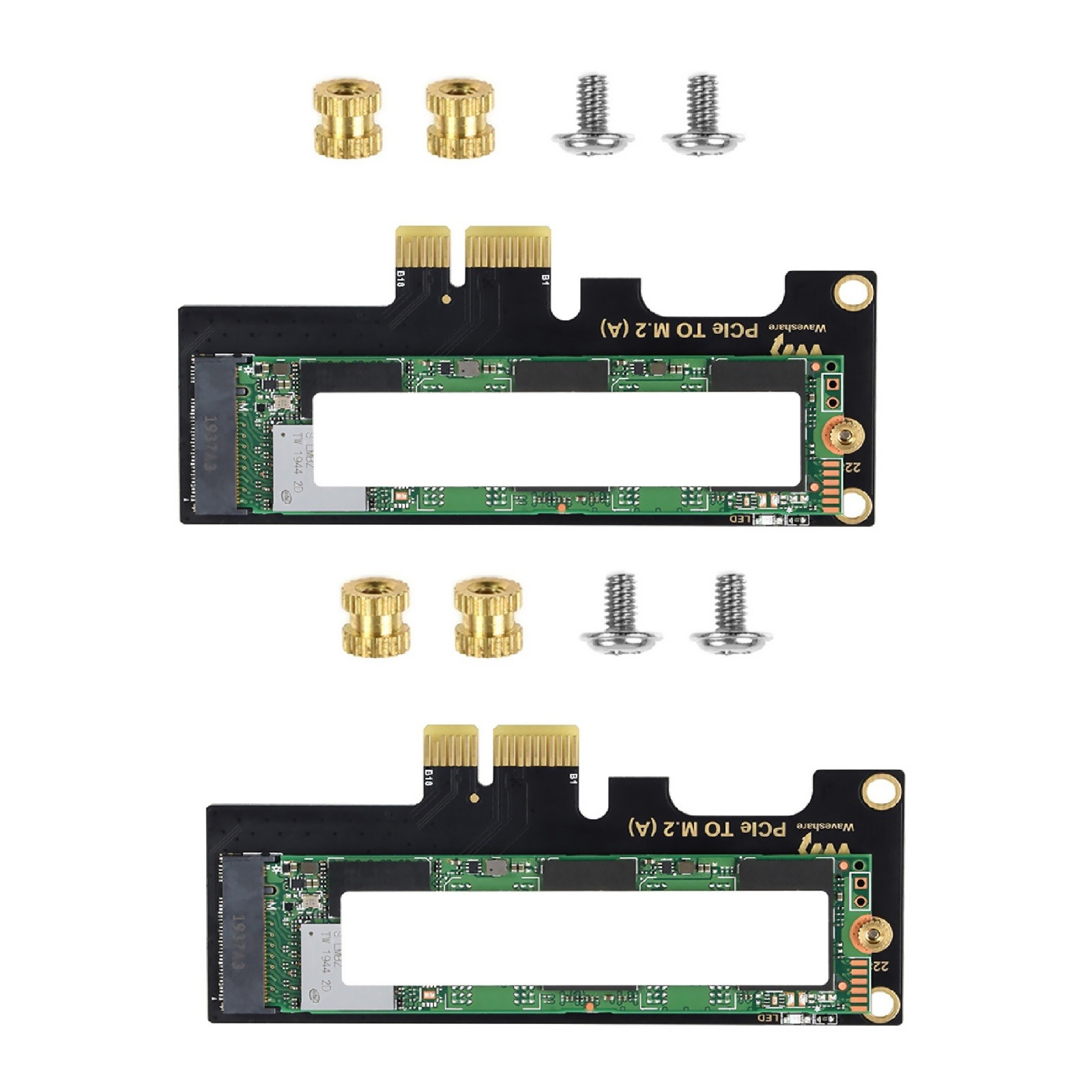2Pcs PCIe to M.2 Adapter Card For Motherboards With PCI-EX1/X4/X8/X16 Card Slot;