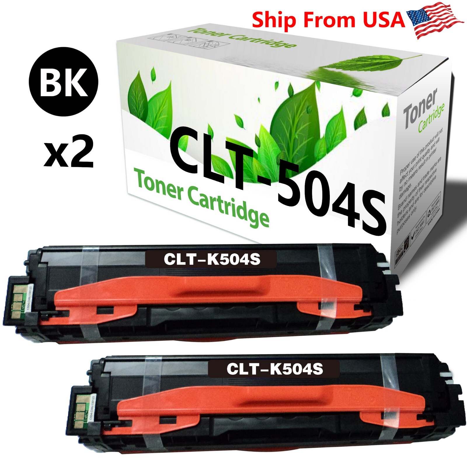 2-Pack CLT-504S 504S Black Toner Cartridge Fit For CLP-470 CLP-475