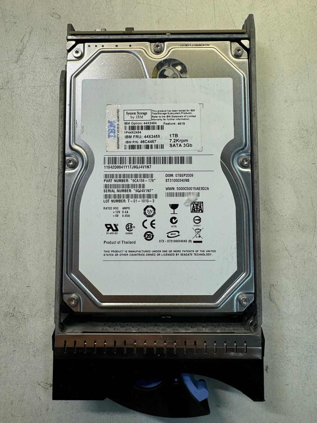 IBM 44X2455 44X2454 46C4467 1TB 7.2K 3.5" 7.2K RPM 3 Gb/s SATA 3.5" DS4200