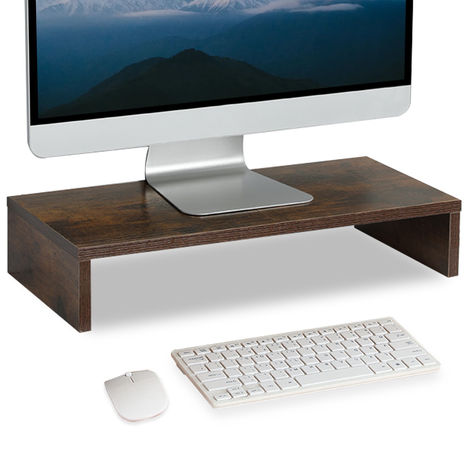 20 inch Monitor Stand Riser for Desk, TV/Screen/PC/Printer/Laptop Riser Brown.