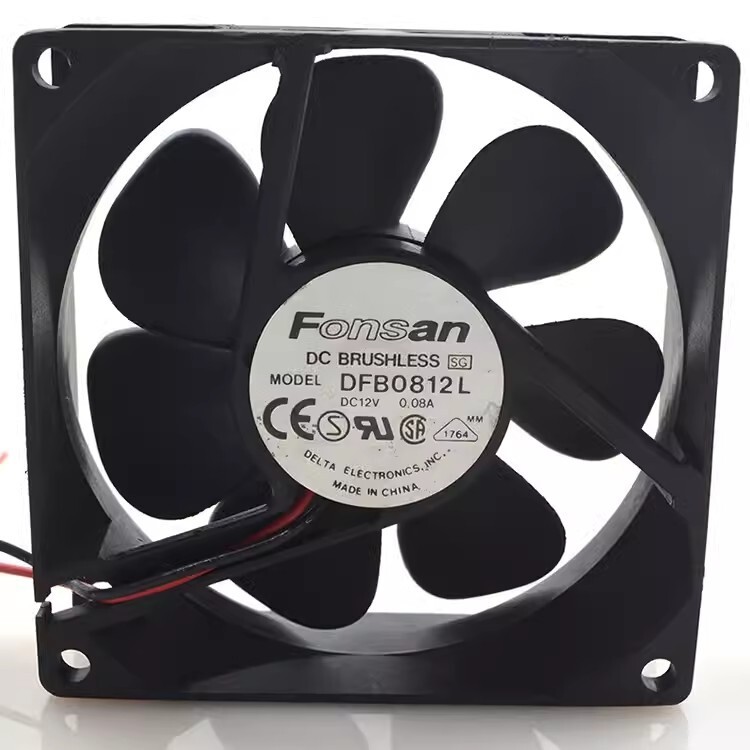 1PCS DFB0812L 8025 DC12V 0.08A 8CM 2-Wire Cooling Fan