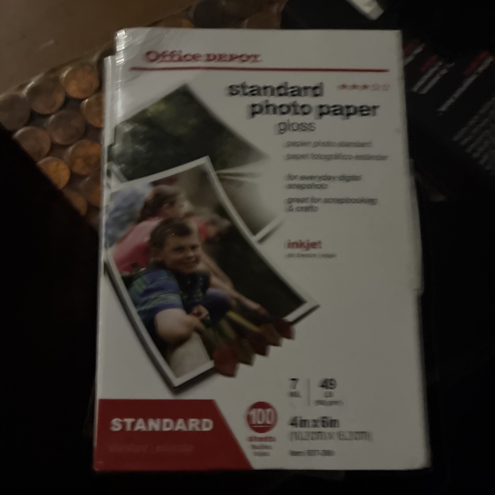 SEALED BOX Office Depot Standard Photo Paper Gloss 100 Sheets 4" x 6" For Inkjet