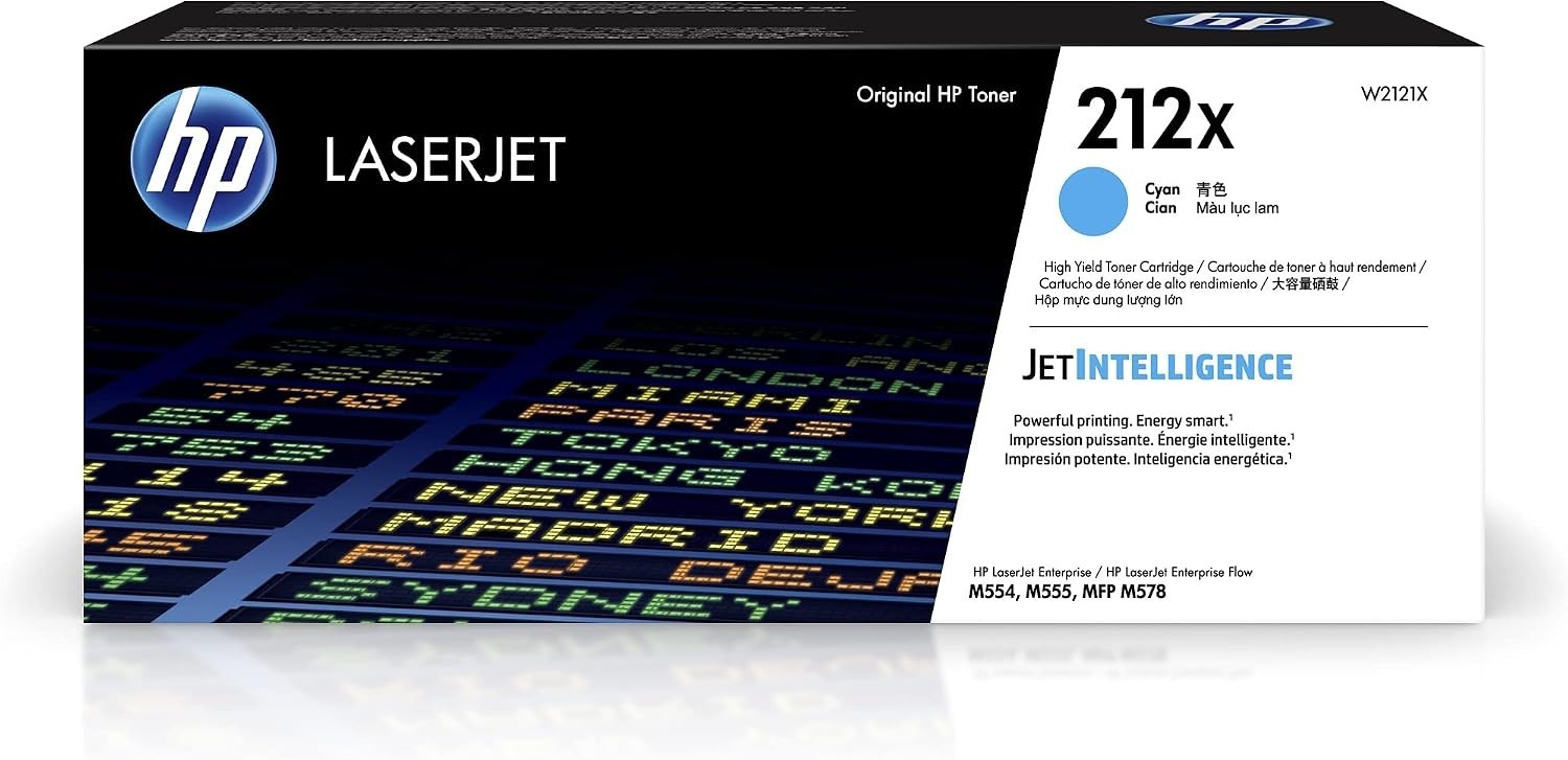 HP 212X Cyan High Yield Toner Cartridge (W2121X)