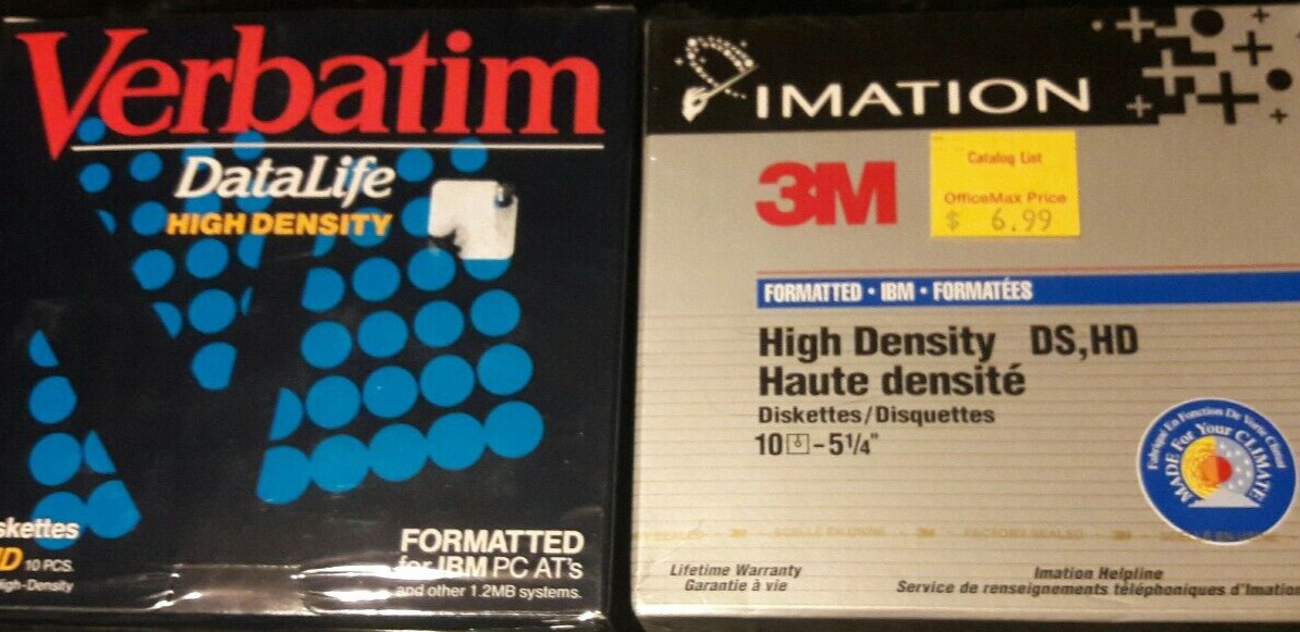 High Density HD 3.5" Imation 3M 10 Pack IBM Floppy Diskettes Sealed Lot Of 2
