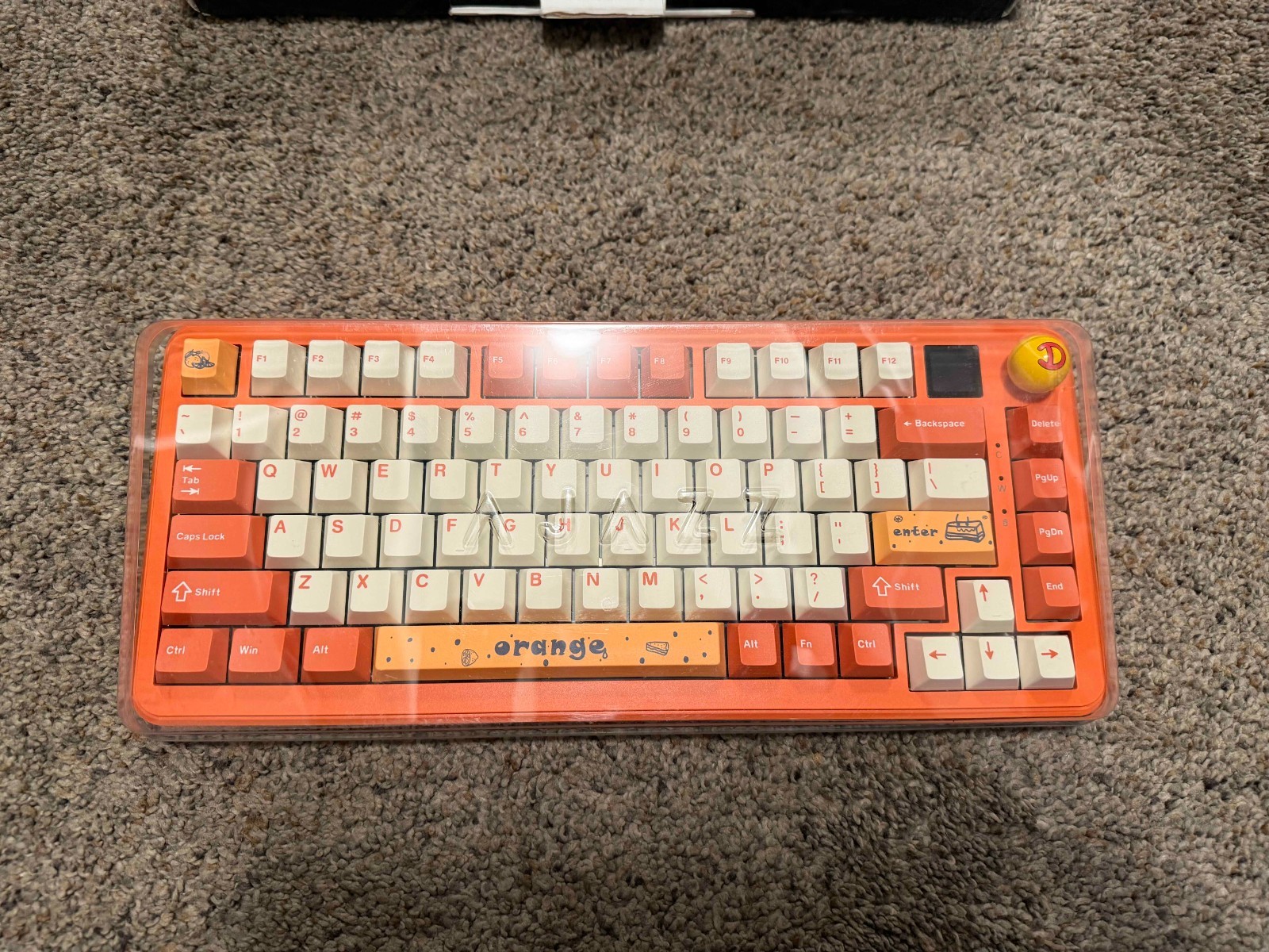 AJAZZ NACODEX AK820 MAX Wireless Mechanical Keyboard Orange Screen Knob Hotswap