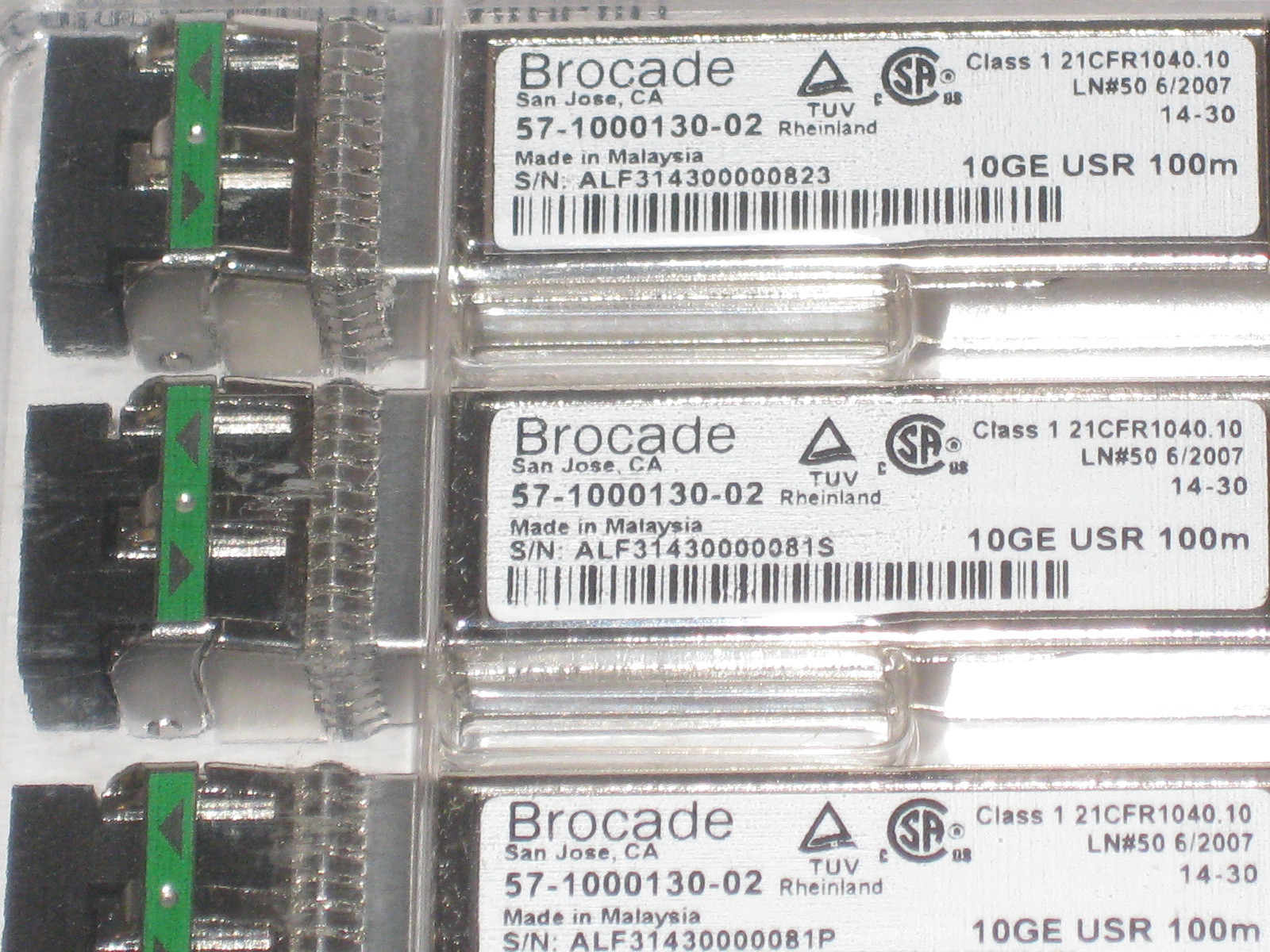 NEW Brocade 10G-SFPP-USR 57-1000130-02 SFP+ 10Gbase-USR 100m Tranceiver 10Ge