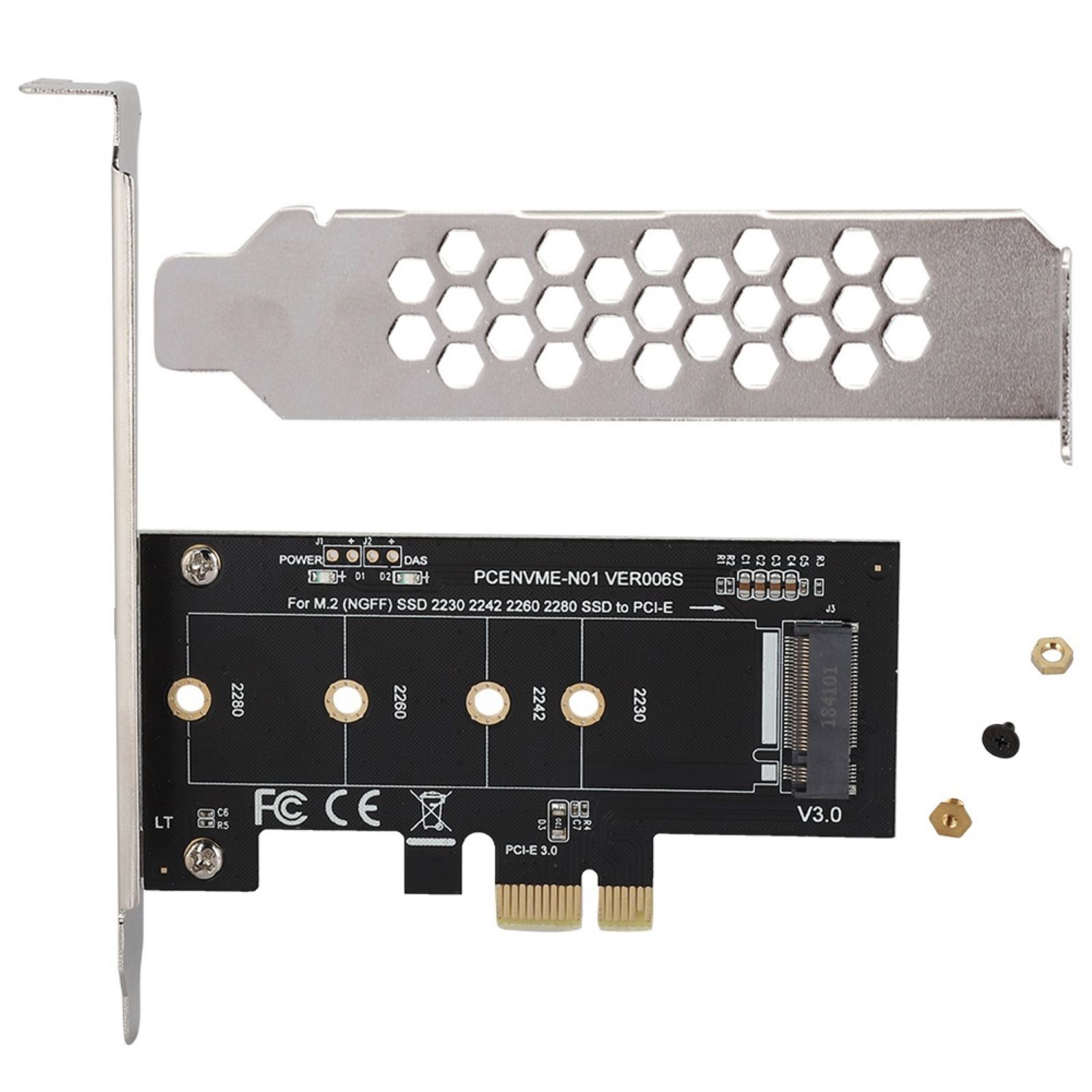 PCI-Express 1X to M.2 NGFF Adapter Card PCIE 3.0 X1 to NVME SSD M2 Support 2260
