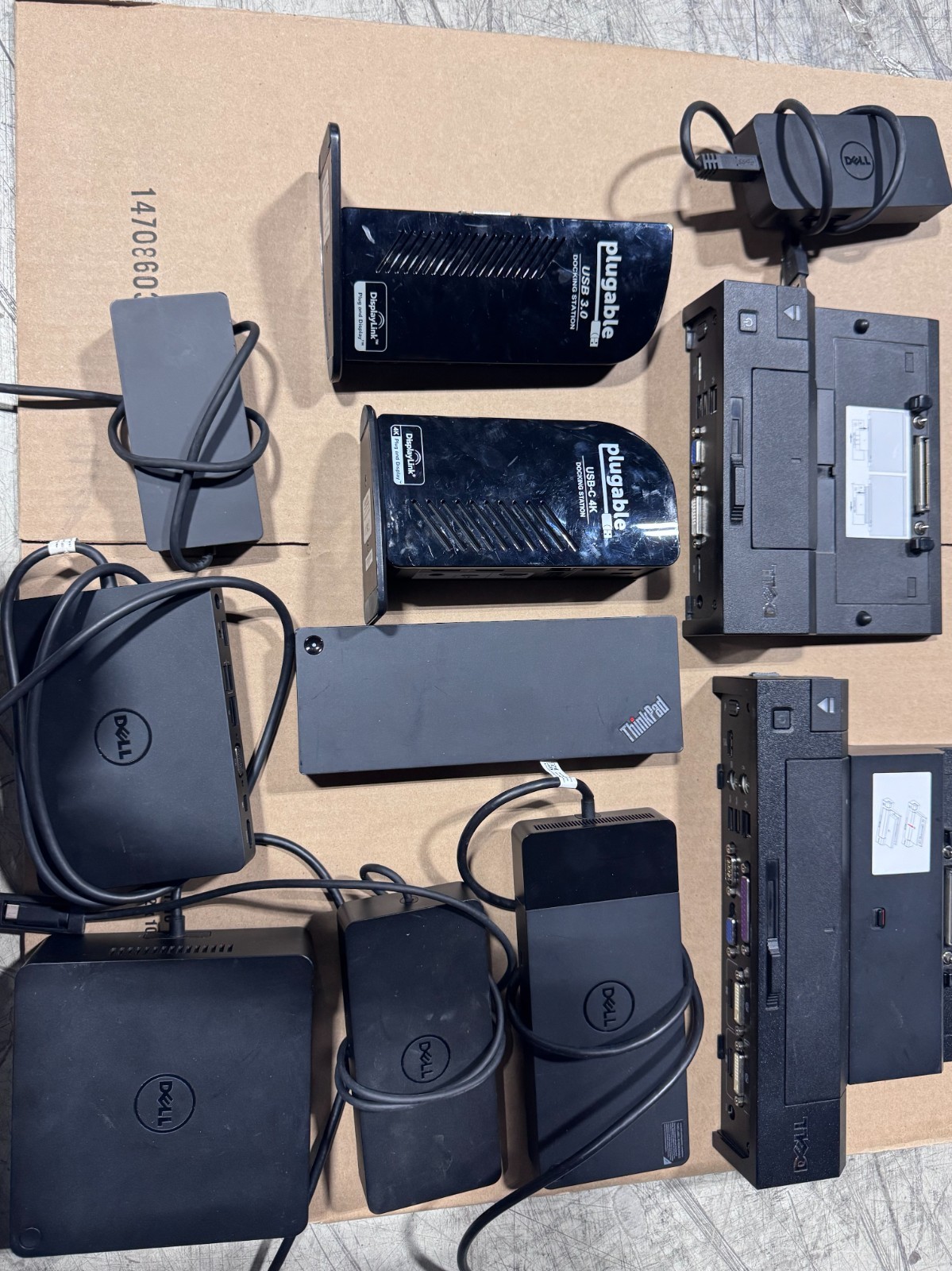 Lot of 98 Mixed Brand Docking Stations Dell Lenovo Microsoft Tested No AC