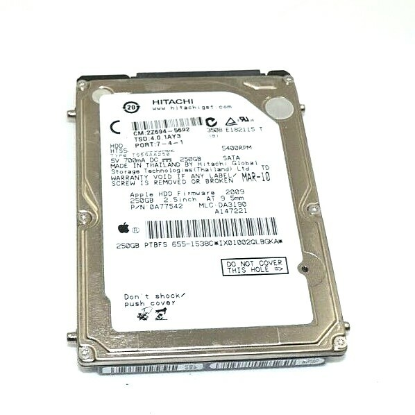 Hitachi HTS545025B9SA02 PN:0A77542 MLC:DA3190 250gb Sata HDD
