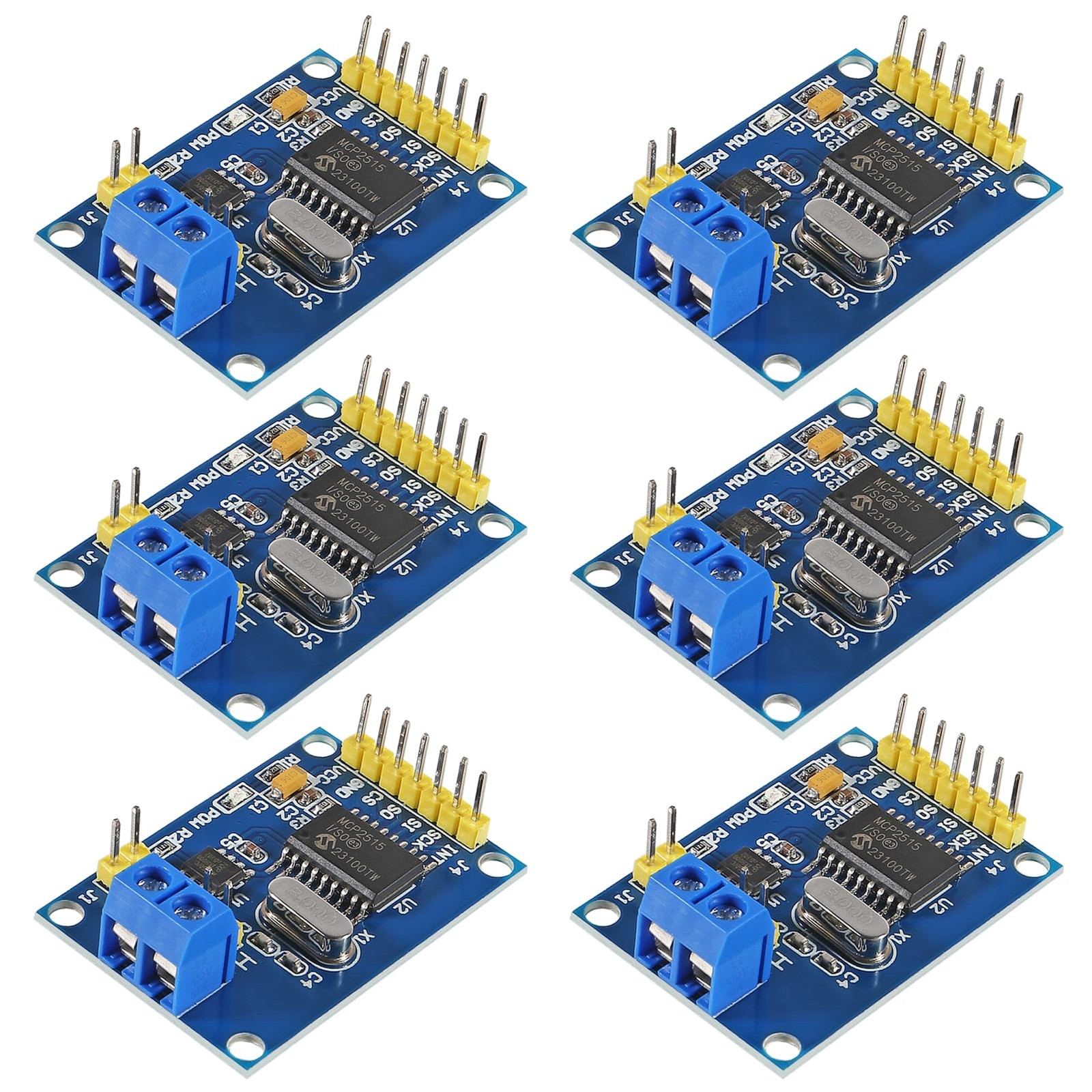 6 PCS MCP2515 CAN Bus Module TJA1050 Receiver SPI DC 5V Power Supply Arduino