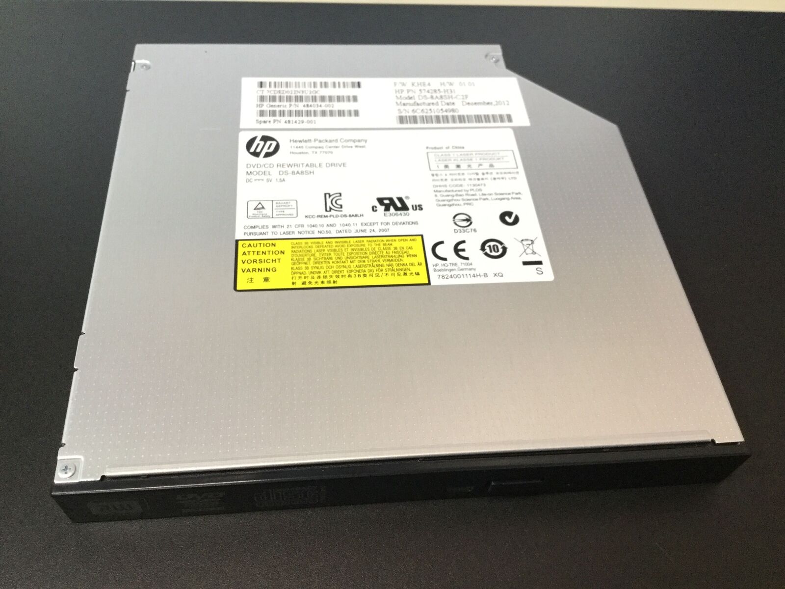 HP 481429-001 DVD-RW slimline optical disk drive - SATA interface, 12.7mm