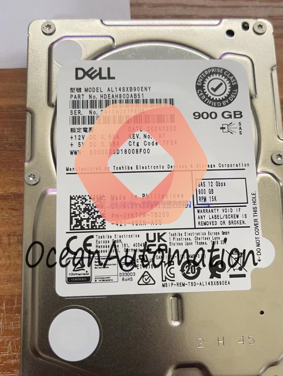 NEW 1Pcs YKT0W 0YKT0W DELL HDD 900GB / 15K / SAS 12G / 2.5" SFF / G11 G12 G13