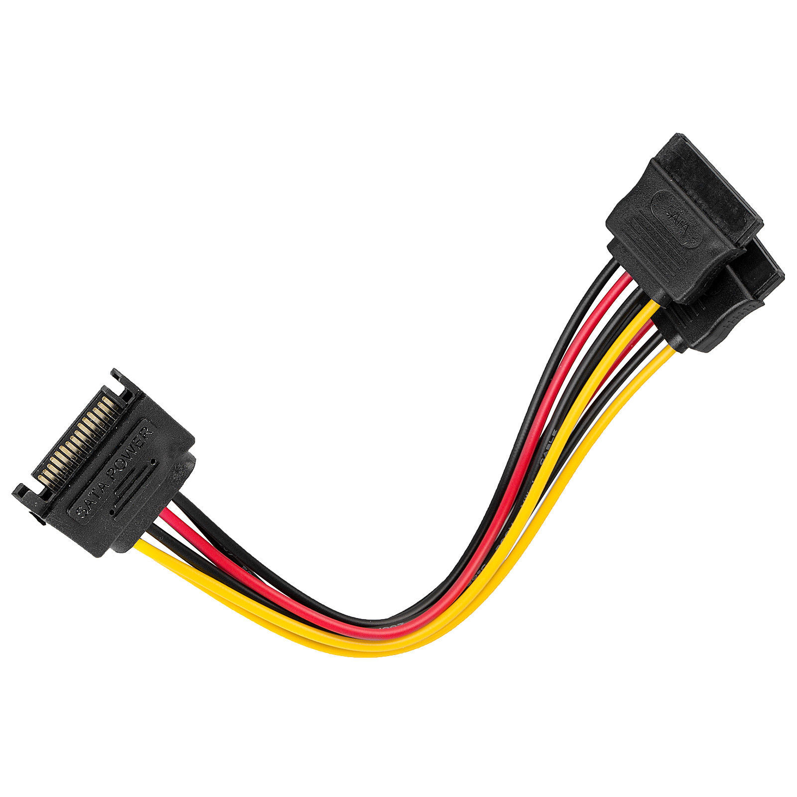 SATA Power Splitter Cable Male to 2 Female HDD CD Drive 15pin 12V DC Supply Wire