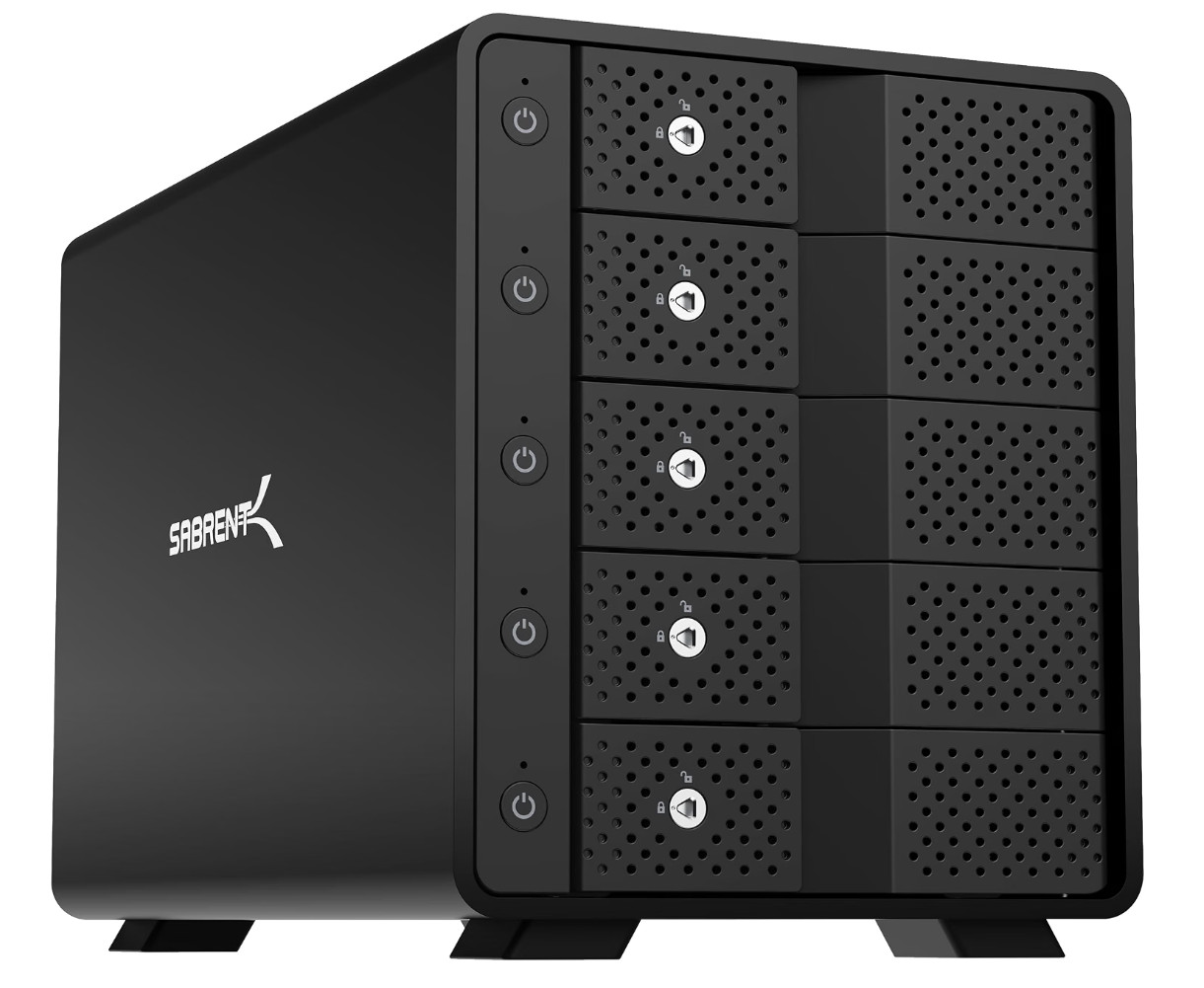 SABRENT 5-Bay USB-C 10Gbps 3.5in Hard Drive Enclosure & DAS Dock (DS-SC5B)--used