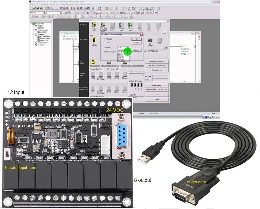 PLC 24V Starter Kit Automation Programming Software, Developer, Training, Learn