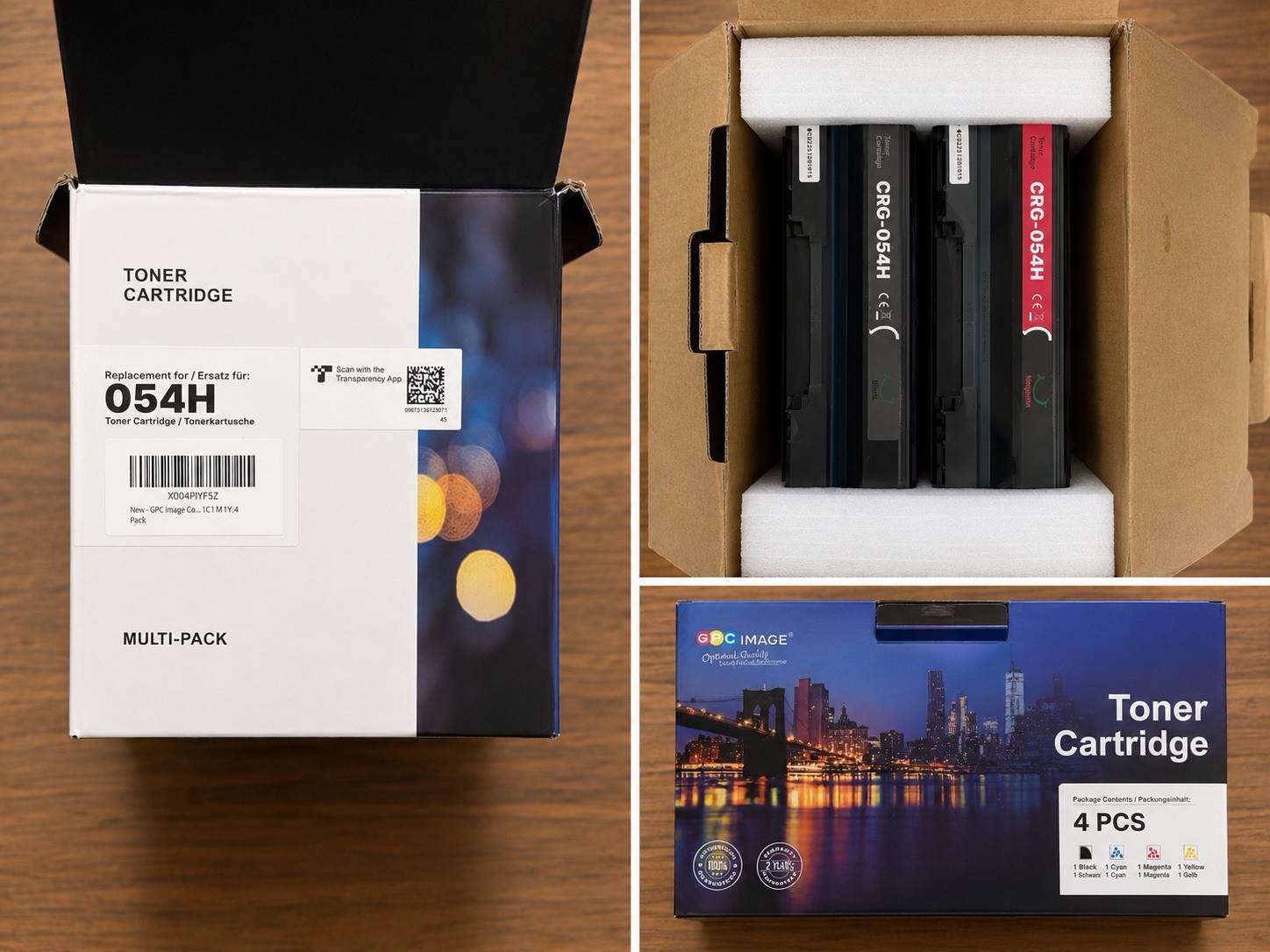 GPC IMAGE Compatible Canon 054H/CRG-054H Laser Toner 4-Pack BK/C/M/Y