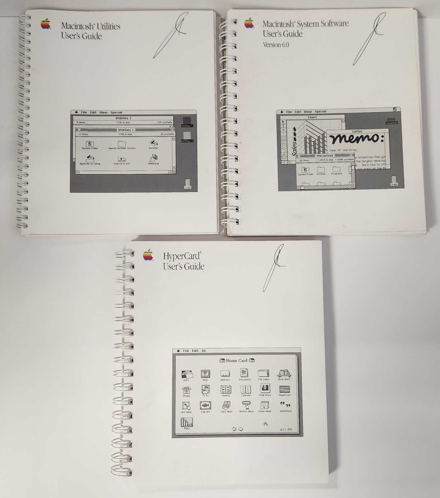 Vintage Apple Macintosh Software v6.0 Utilities HyperCard Book Lot (3 Total)