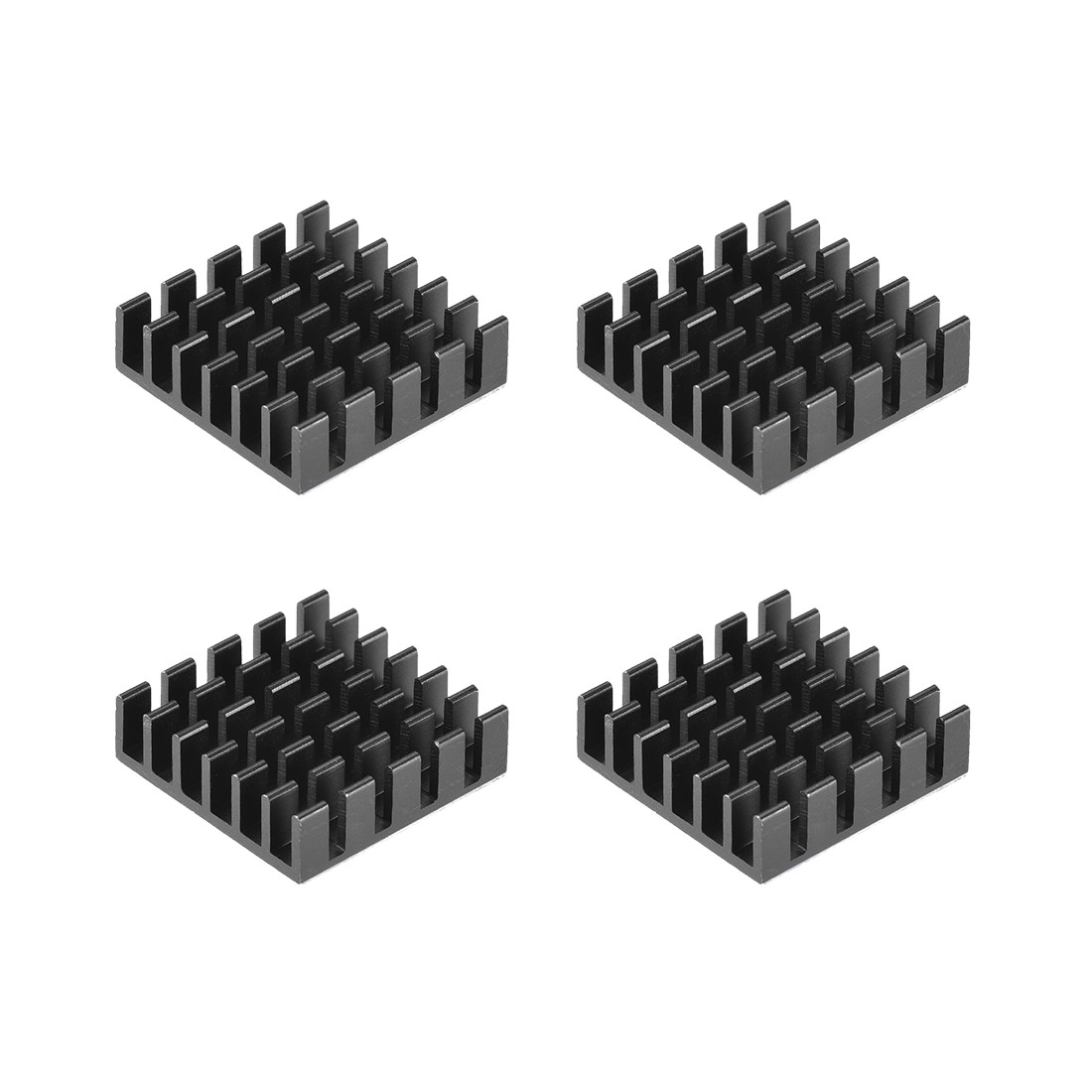 6x20x20mm Black Aluminum Heatsink Thermal Adhesive Pad 3D Printers 4Pcs