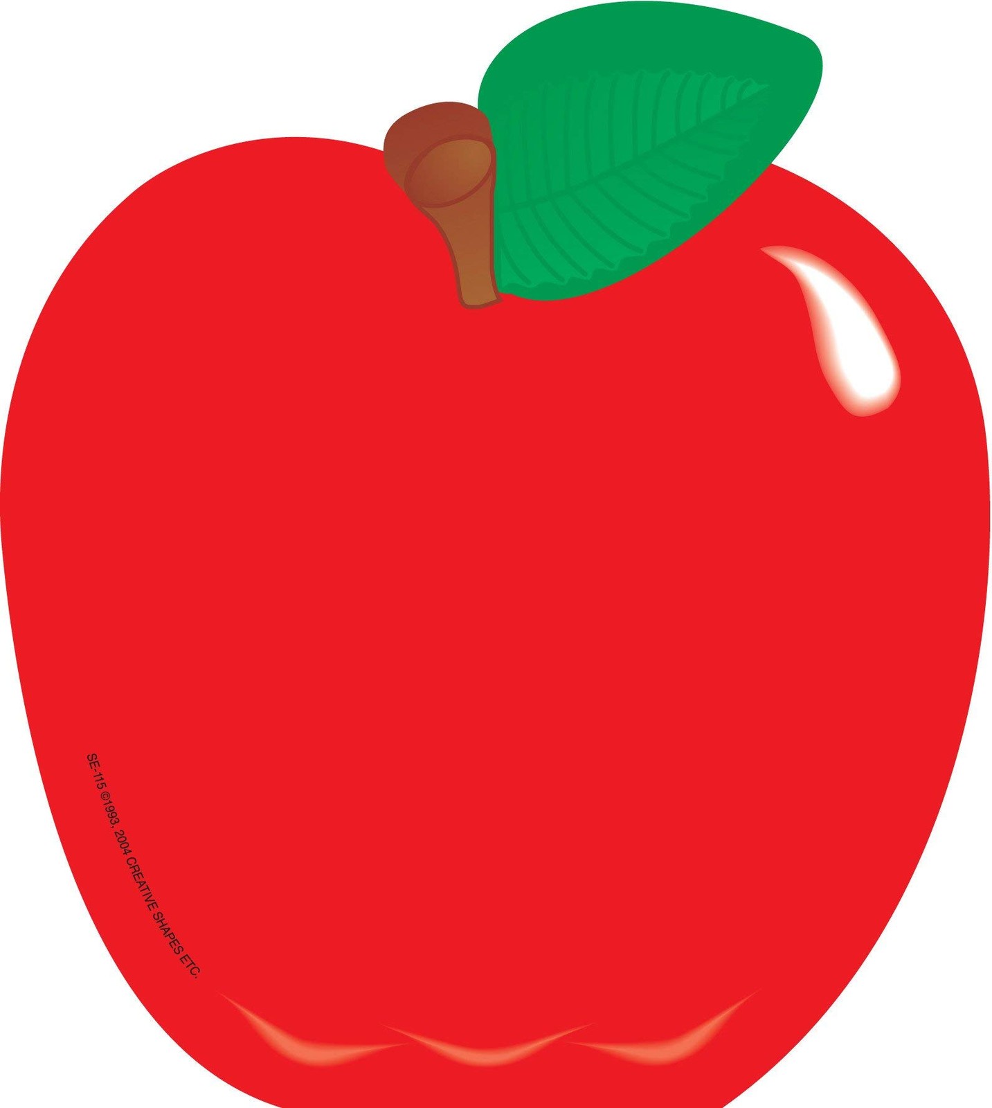 SHAPES ETC. 50 Sheets Apple/Mac Large Notepad 5inx7in Cute Fall Seasonal Red