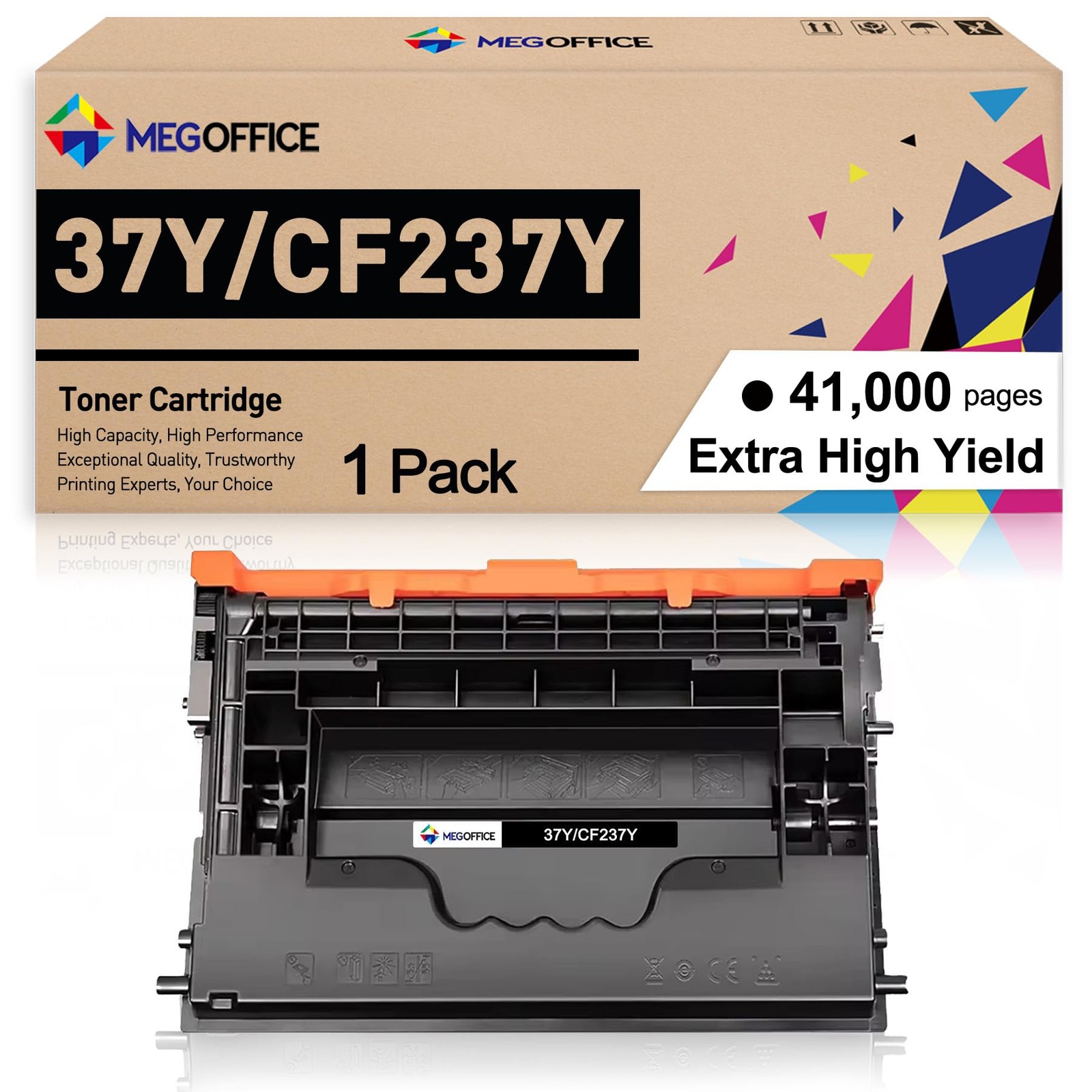 MEGOFFICE 37Y Black Extra High Yield CF237Y Toner Cartridge for 37A 37Y