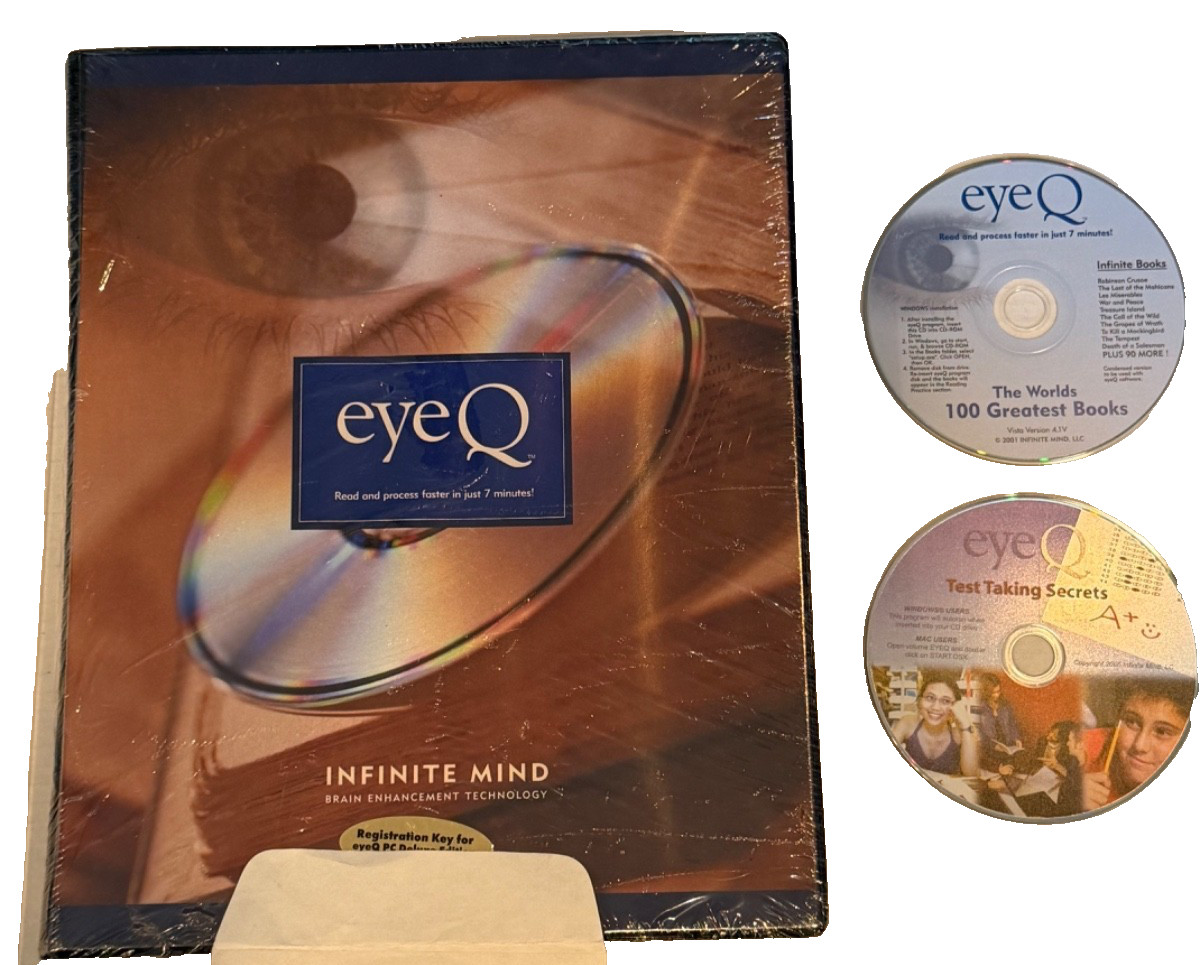 NEW EyeQ Infinite Mind DVD BOOK Brain Enhancement Technology Read Faster + BONUS