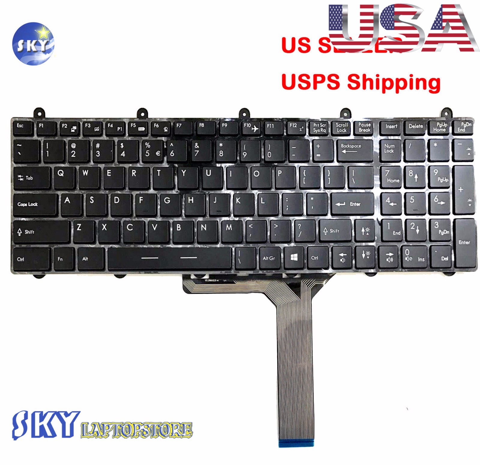 New Full RGB Backlit Keyboard MSI GE60 GE70 GT60 GT70 MS-1762 V139922AK1 2PC 2PE