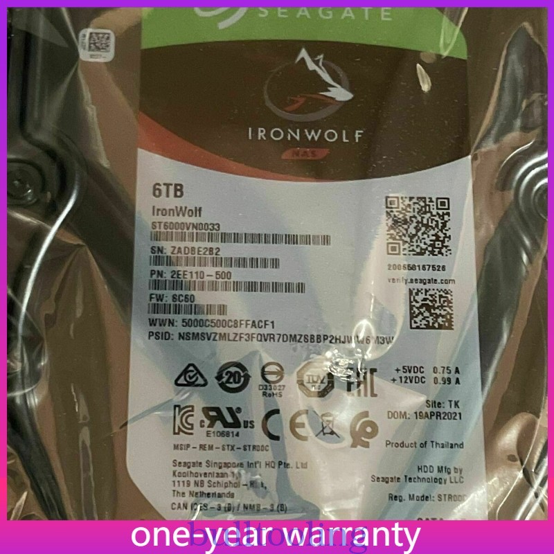 Seagate IronWolf ST6000VN0033 6TB 3.5" SATA NAS Internal HDD