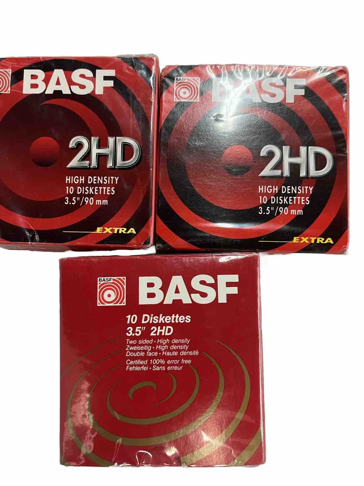 BASF 3.5" 2DD Box of 10 Diskettes BRAND NEW SEALED Lot of 3