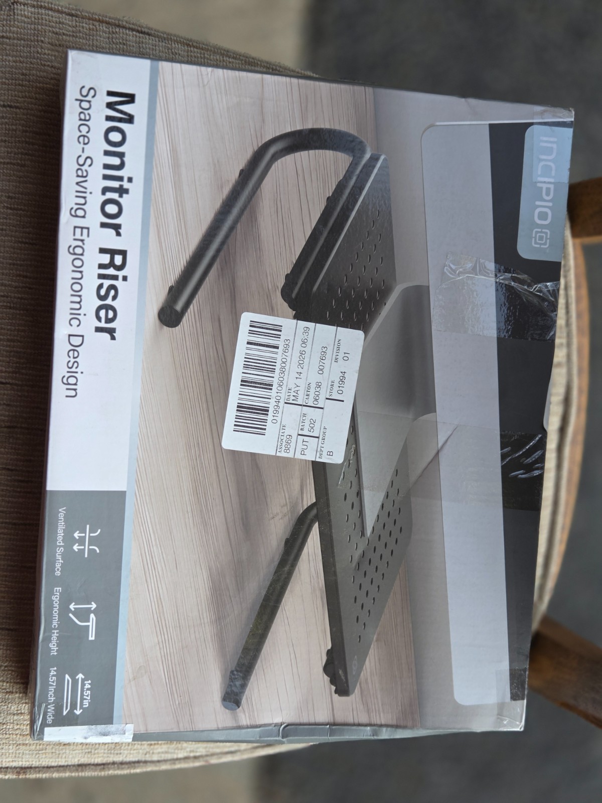 Incipio Monitor Riser Stand - Ergonomic Computer Desk Shelf - Black