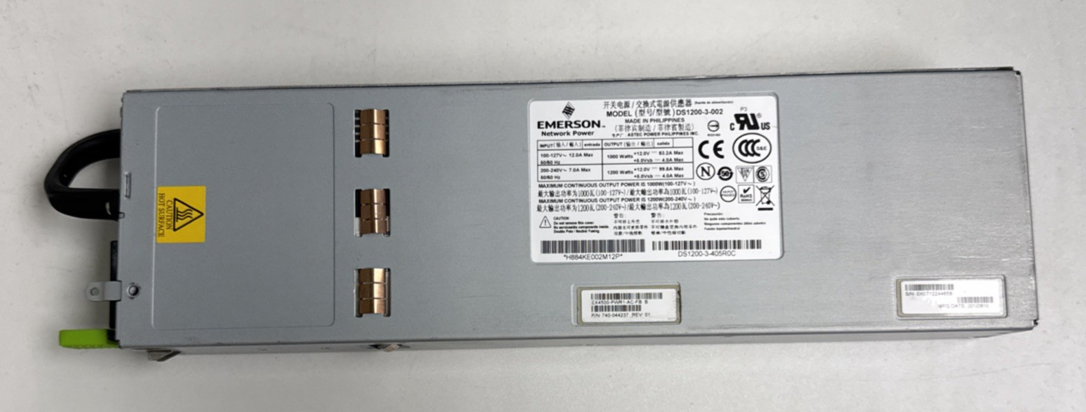 Juniper EX4500-PWR1-AC-FB 1200W Power Supply 740-044237 DS1200-3-002