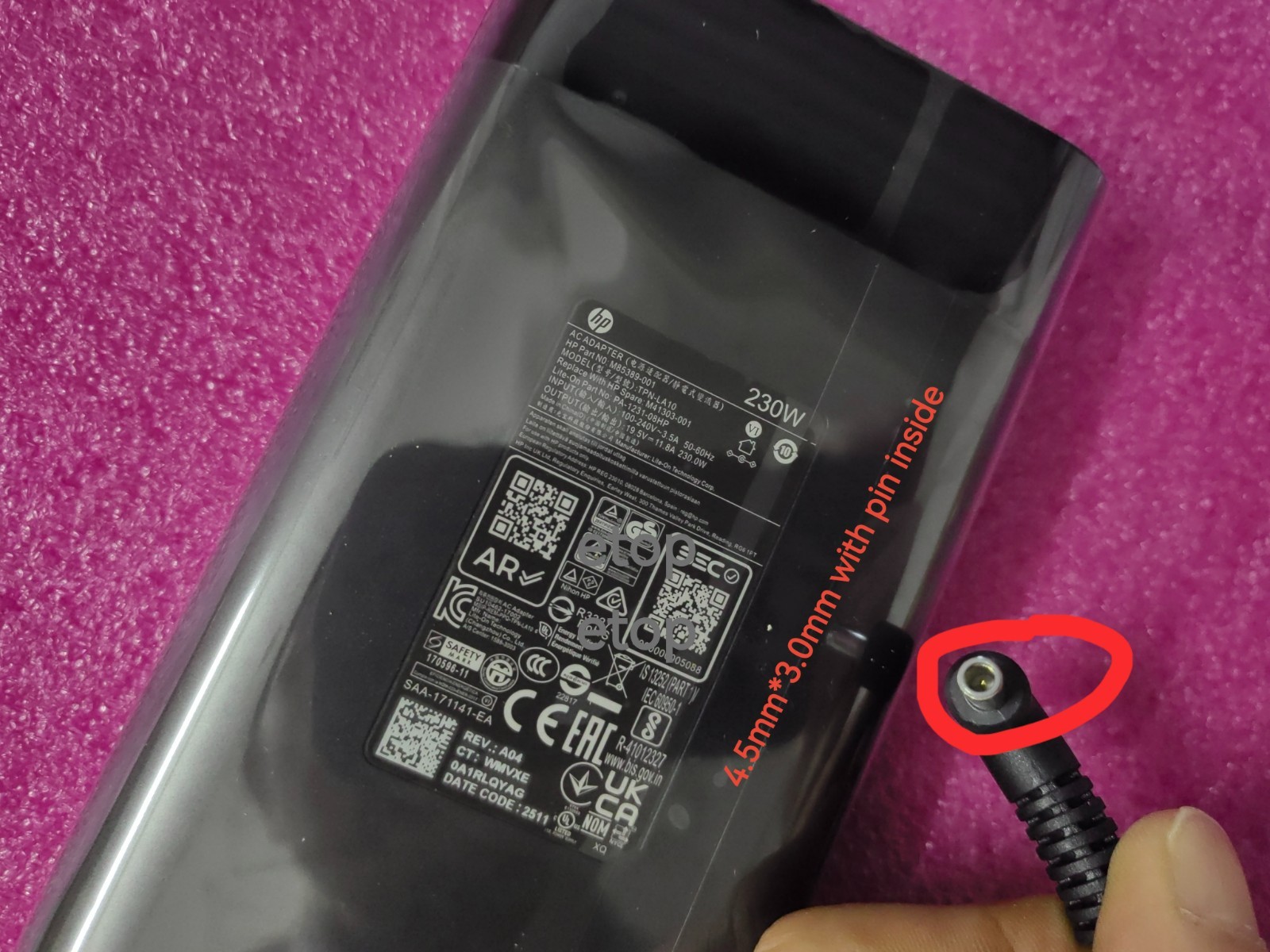 For HP OMEN Transcend 16-u1002na 19.5V 11.8A Original HP 230W M85389-001 Adapter