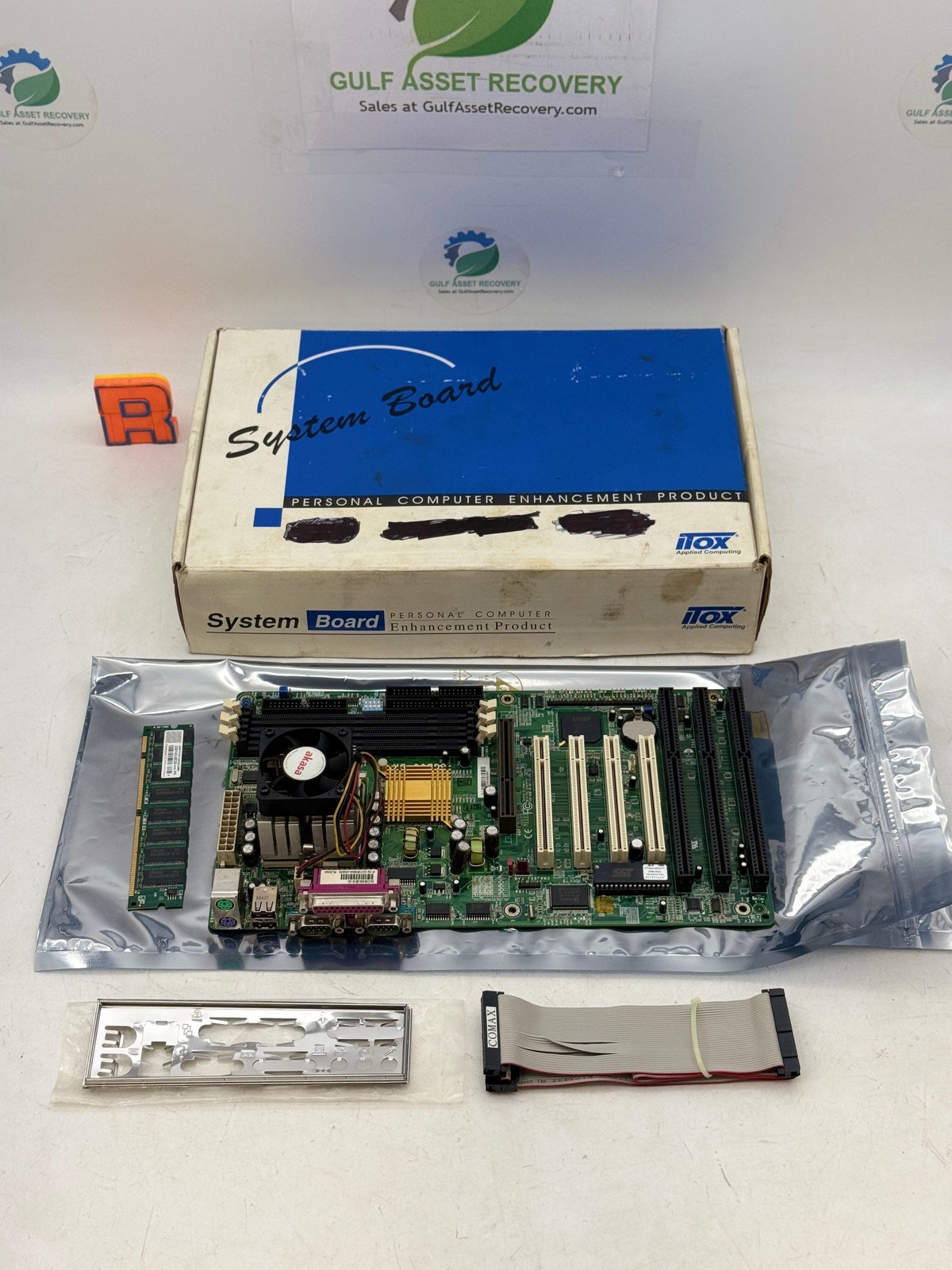 DFI-ITOX GCB60-BX-G ATX Motherboard w/ 256MB RAM, Shield, Celeron (Used)