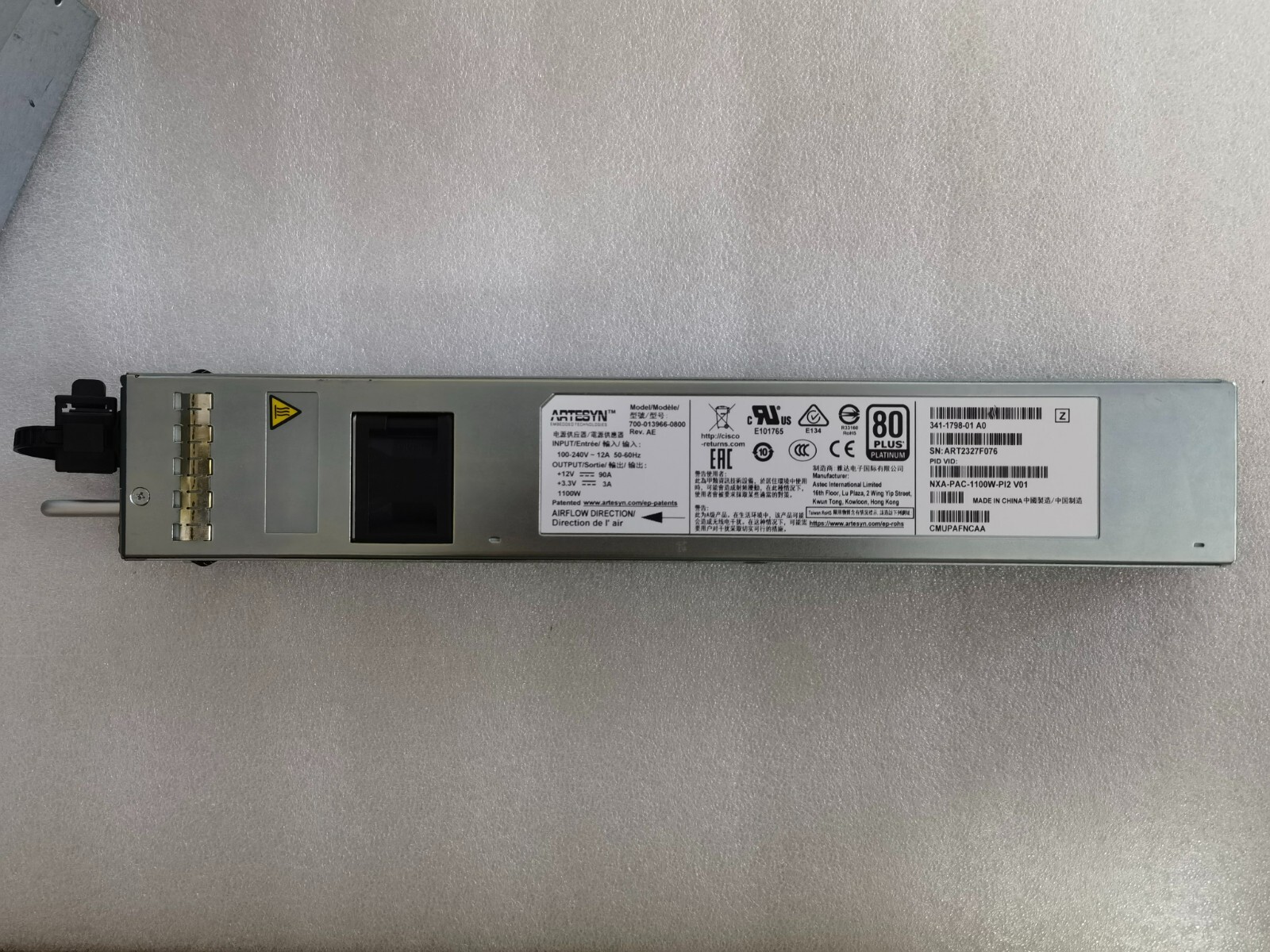 Genuine Cisco NXA-PAC-1100W-PI2 341-1798-01 Power Supply 700-013966-0800 Tested