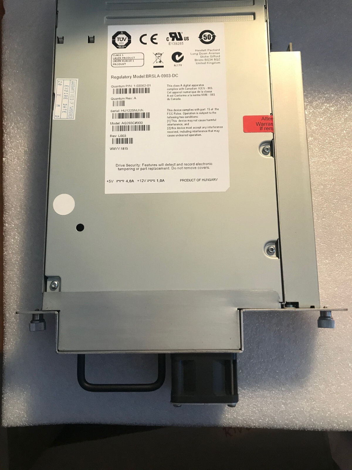 Quantum 3-05436-01 LTO5 HH FC Module for i40/i80 1-03562-01 LSC1S-UTDJ-L5HA