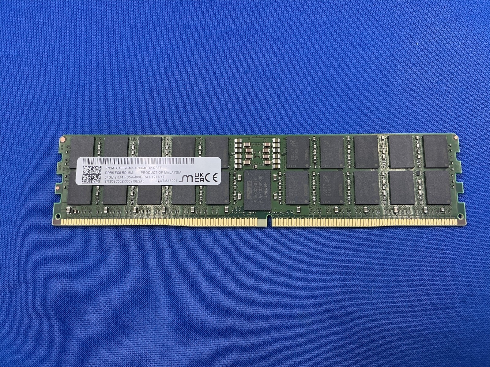 MTC40F2046S1RC64BD2 MICRON 64GB (1X64GB) 2RX4 PC5-6400B RDIMM MEMORY