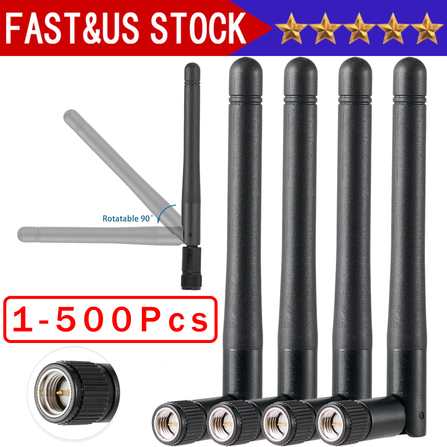 500 X SMA Antenna for WiFi 2.4GHz/5Ghz Wireless Router Card Male Pin wholesale