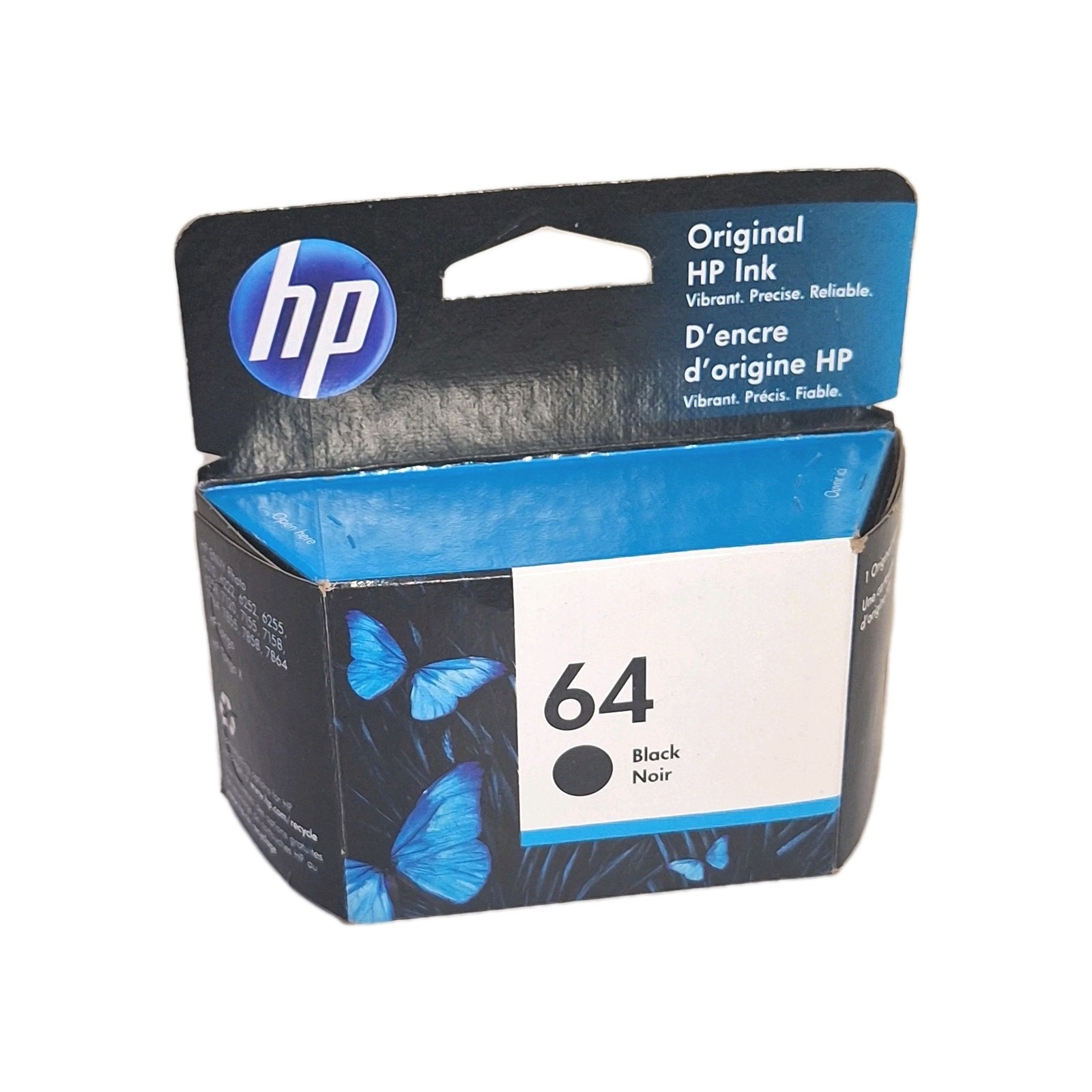 HP 62 Black Noir Original Ink Cartridge New Unopened One Cartridge