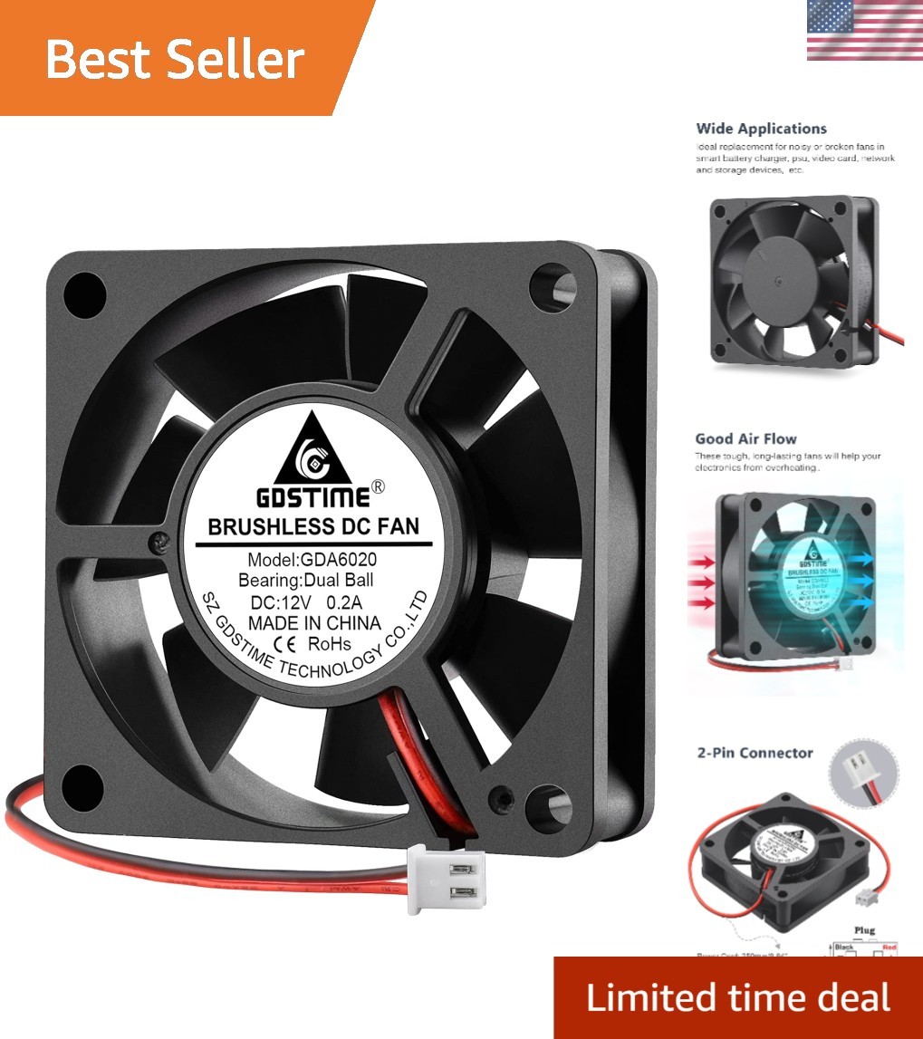 Versatile 12V Brushless Fan - Ideal Cooling Solution for Electronics Projects