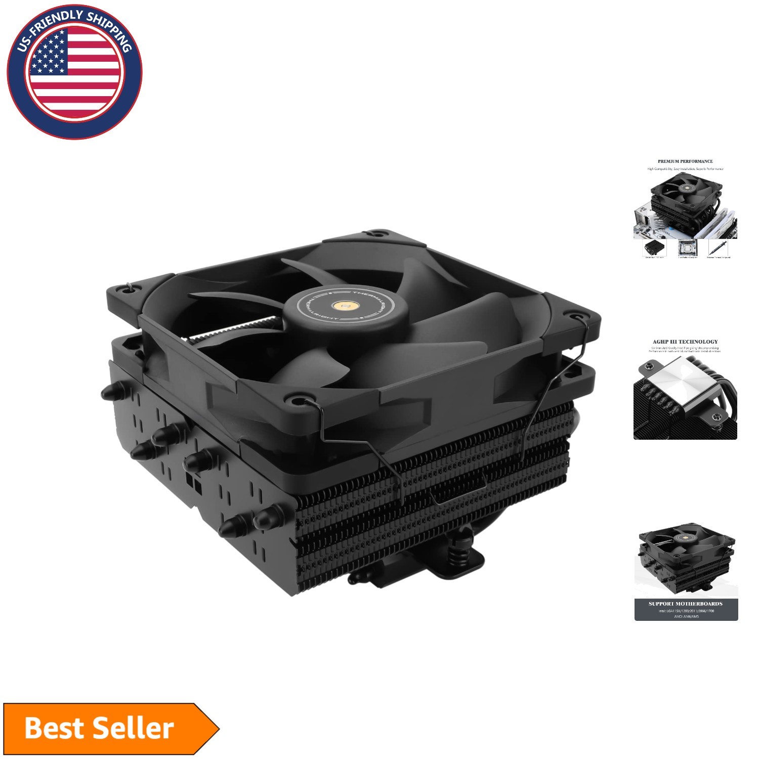 AeroCool TurboLift CPU Air Cooler with 6×6mm Heat Pipes & PWM Fan
