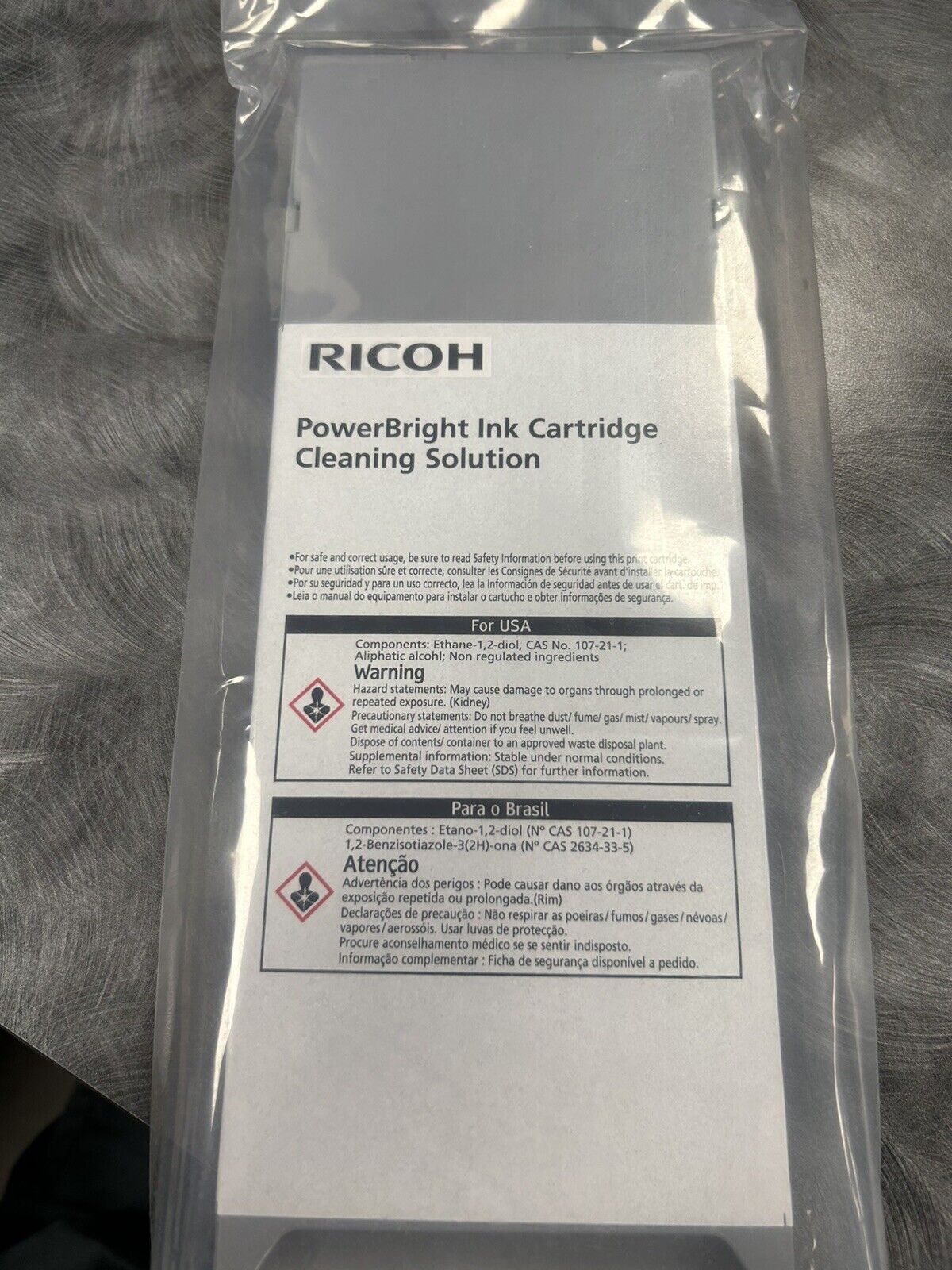 Ricoh RI 6000 Powerbright Ink Cartridge Cleaning Solution. Qty 10