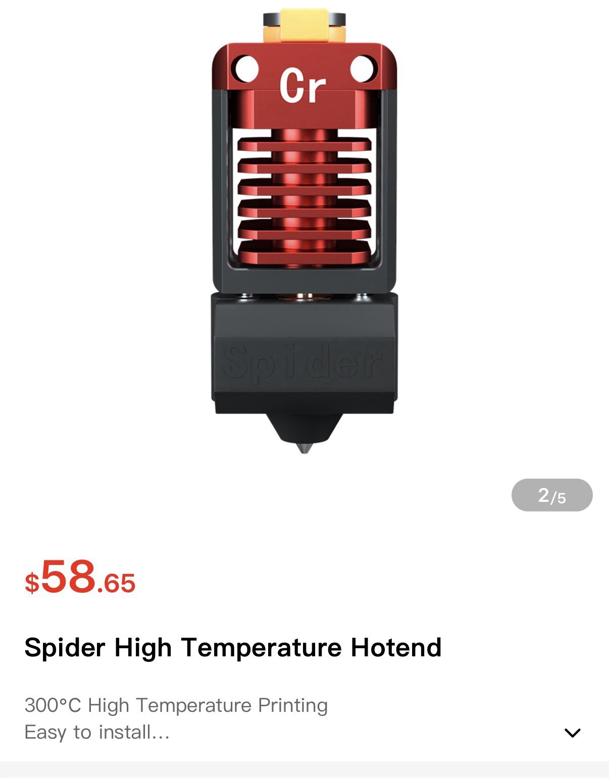 Creality Spider Hotend Kit High Temperature 3D Printer Upgraded Hot End New