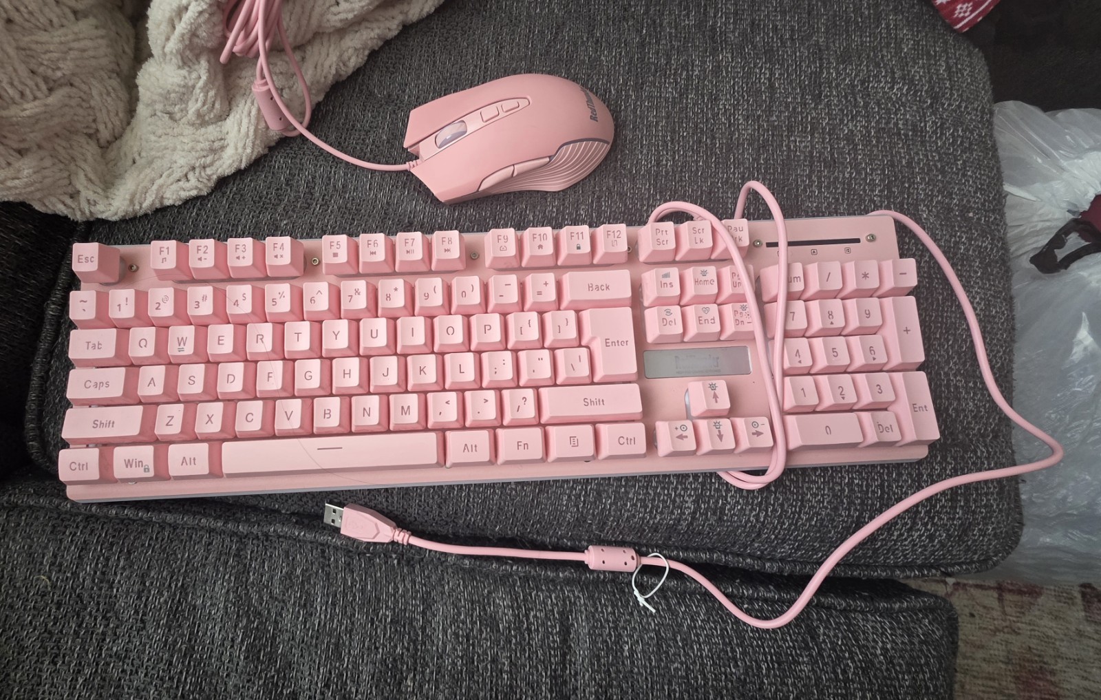 RedThunder K10 Wireless Gaming Keyboard Mouse Combo LED  Missing CTRL Key 
