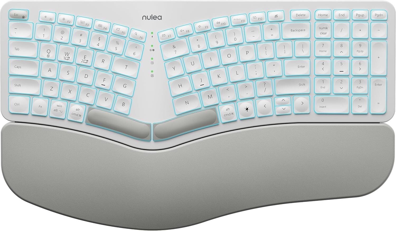 Nulea RT05 Wireless Ergonomic Keyboard, Split Keyboard with Wrist Rest - Black