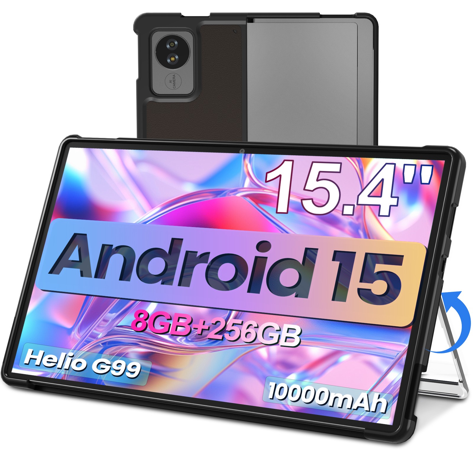 2025 NEW 15.4" Tablet Android 15 10000mAh 8GB RAM 256GB ROM 5G WiFi Metal