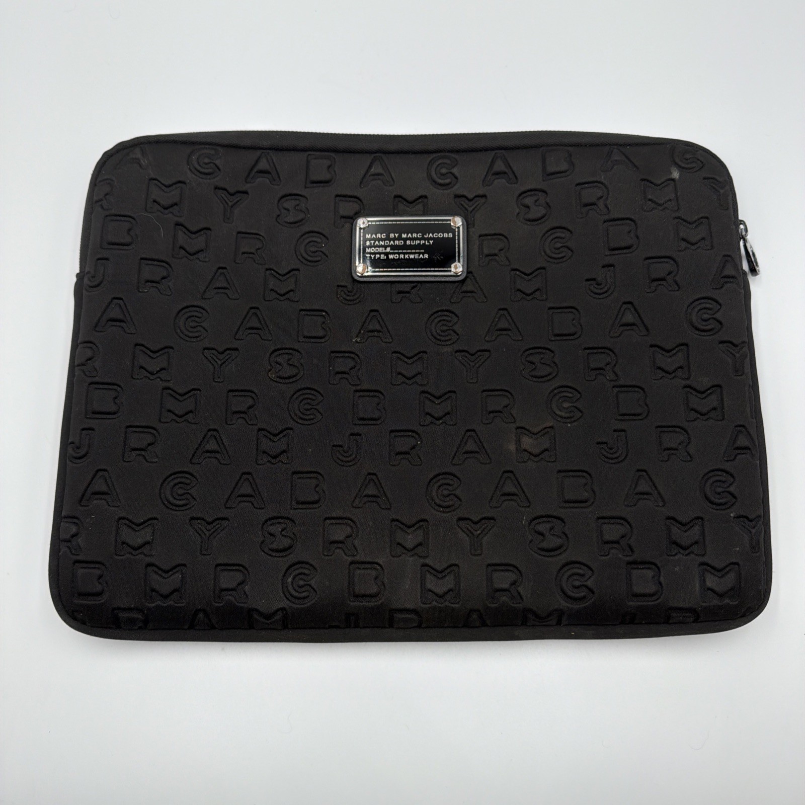 Marc by Marc Jacobs Black Embossed Neoprene 13” Laptop Tablet Sleeve Case