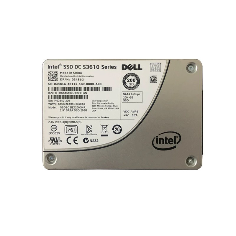 DELL Intel DC S3610 200GB MLC 6G 2.5 INCH SATA SSD SSDSC2BX200G4R