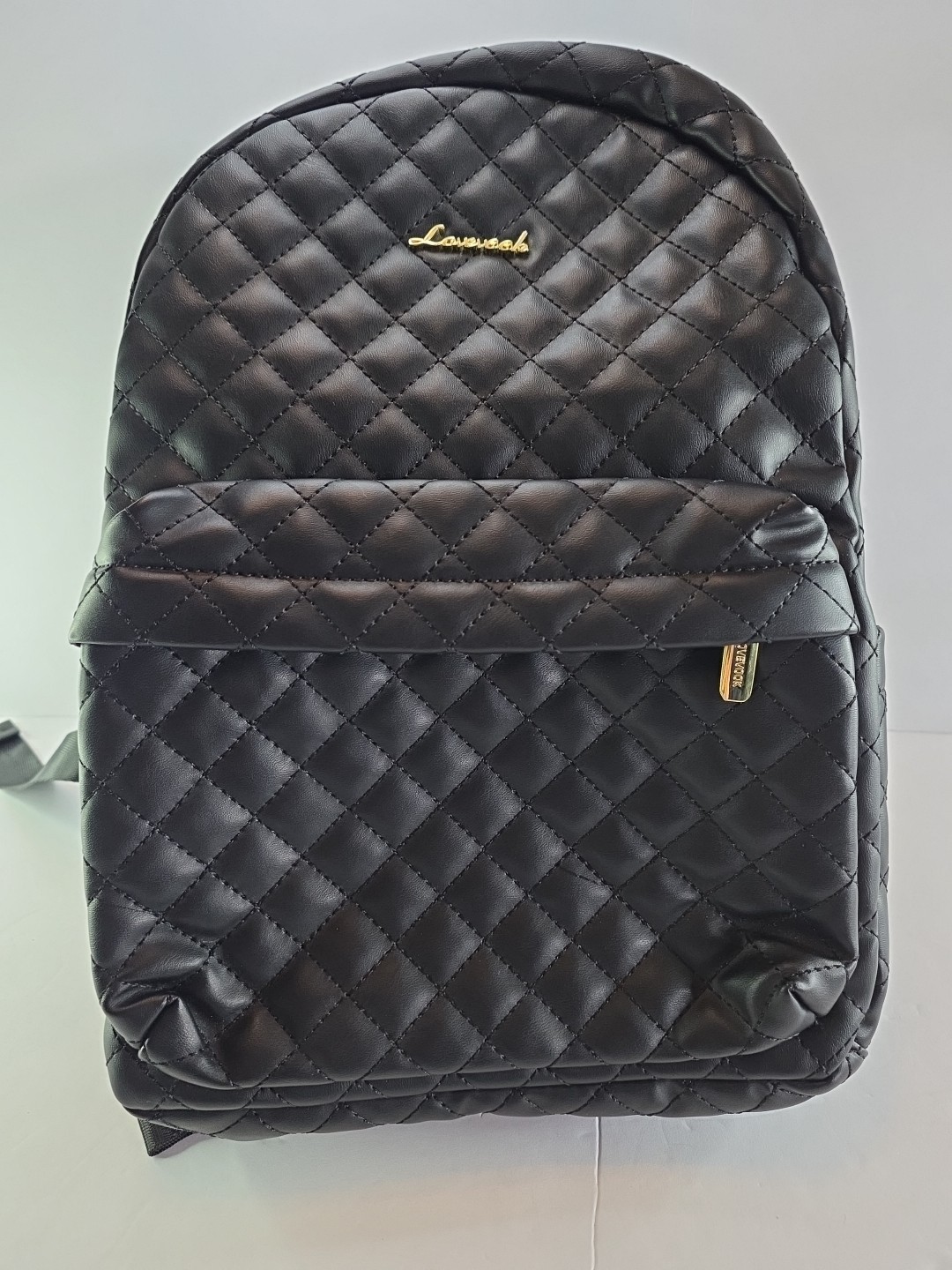 LOVEVOOK Black Mini Backpack Quilted Vegan Faux Leather Small Travel Purse